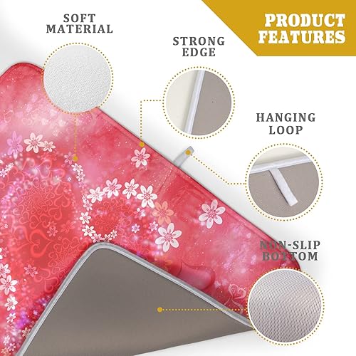 Vista 619 de Daisy On Old - Tapete de secado de platos de madera para encimera de cocina, tapete de secado de madera turquesa de 18 x 24 pulgadas con tapete