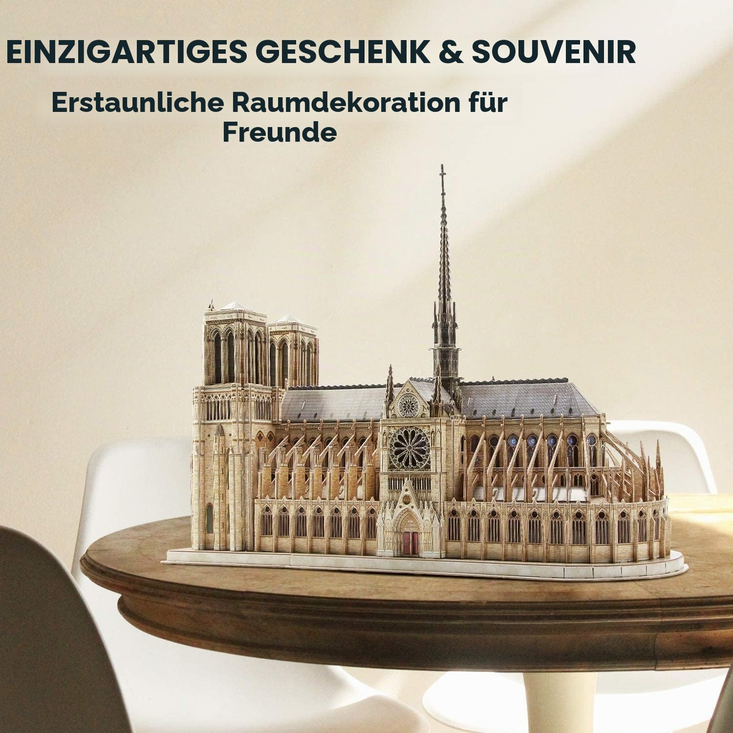 CubicFun 3D Puzzle Frankreich Notre Dame de Paris (Große) Architekturmodellbausätze Gotische Kirche Modellbau Geschenk für Erwachsene, 293 Stück | Große Architekturmodellbausätze, Gotische Kirche Modellbau, Geschenk Erwachsene