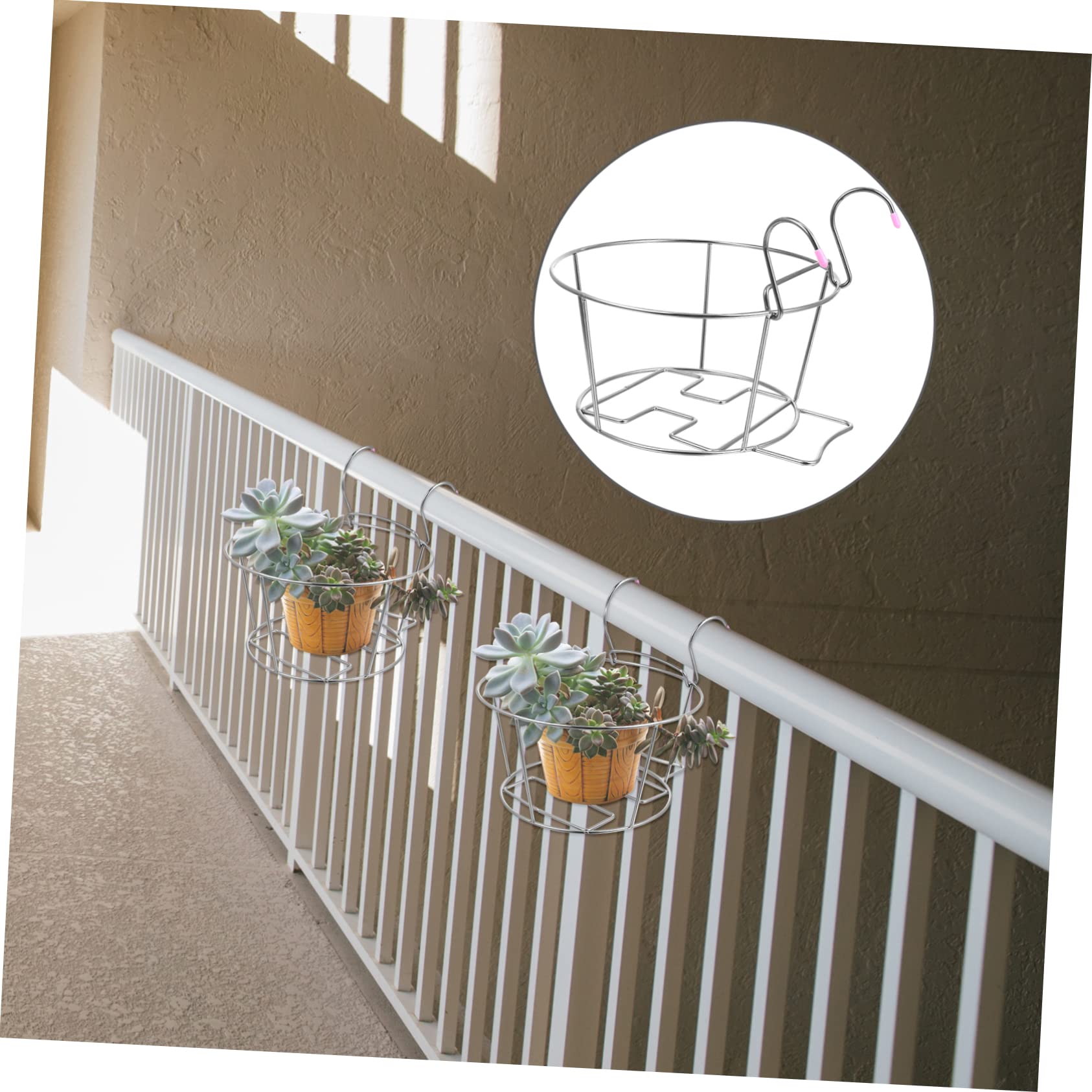 Abaodam 2 Pezzi Supporto Per Fiori Da Appendere Alla Parete Supporto Per Vasi Fioriere Alte Da Ringhiera Sospesa Vasi Da Fiori Ganci Per Fioriere Sospese Fioriera Sospesa