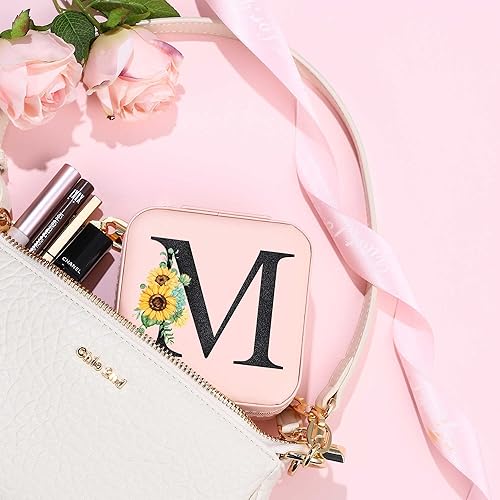 Miniatura 5 de Parima Joyero de viaje para mujer, un organizador de joyas con iniciales, estuche de joyería de viaje pequeño, estuche de viaje de joyería, regalos