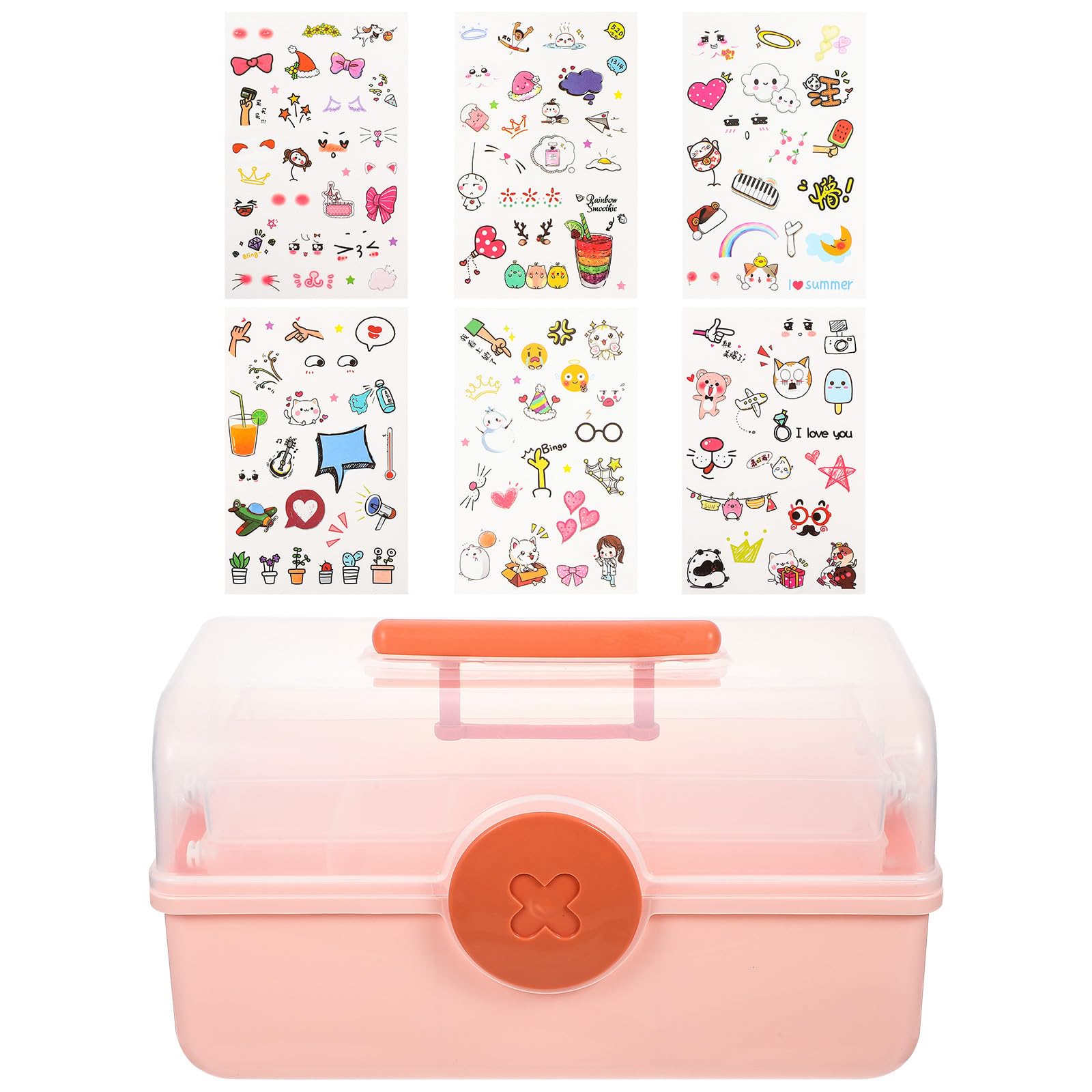 Kreative Mehrlagige Haaraccessoire Kasten für Mädchen Rosa Tragbare Schmuckaufbewahrung mit Desktop Organizer für Haarspangen und Haargummis