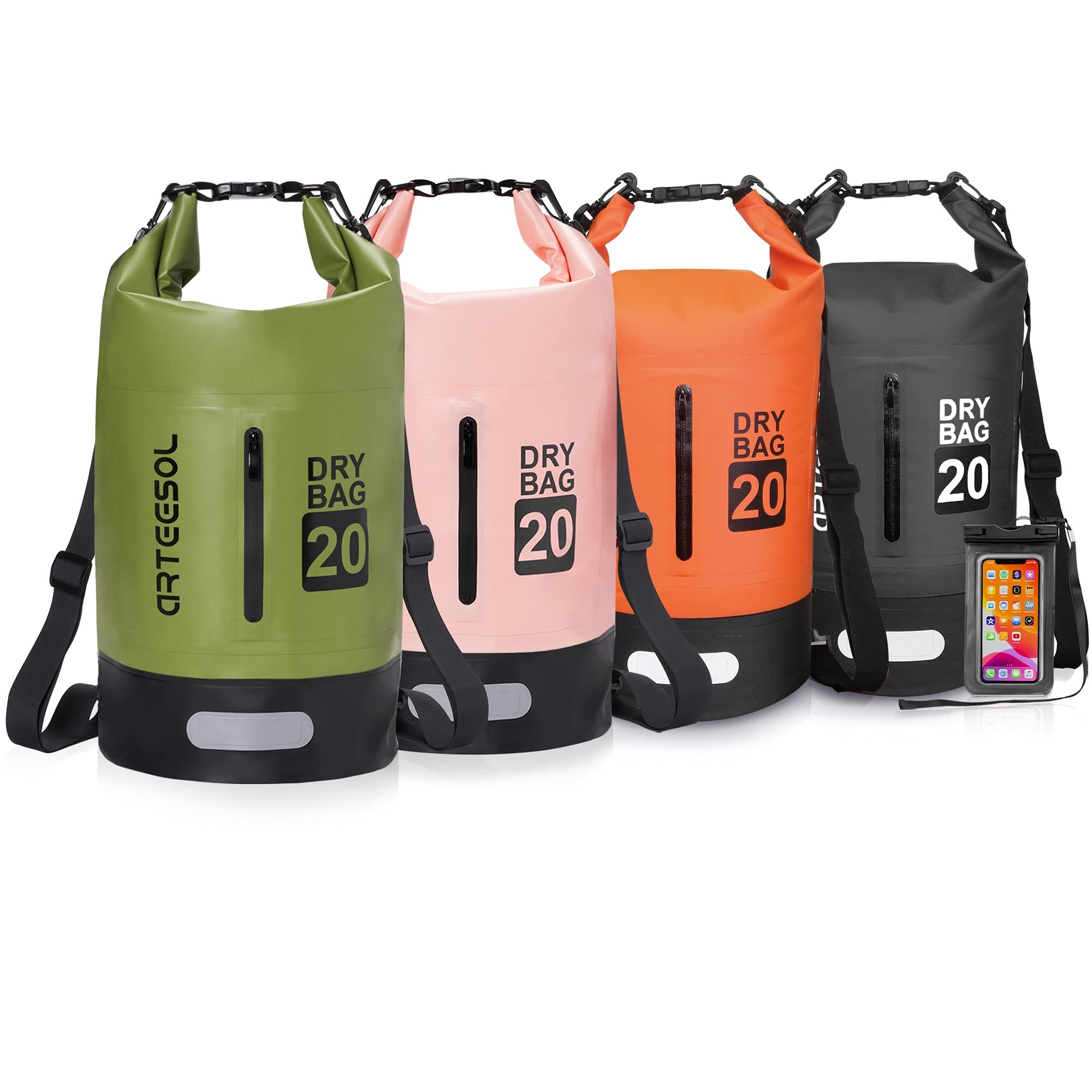 Blackace arteesol Waterproof Dry Bag 5L 10L 20L 30L Waterproof Bag with Long Adjustable Handle for Kayaking Boat Excursion Canoe/Fishing/Rafting/Swimming/Snowboarding