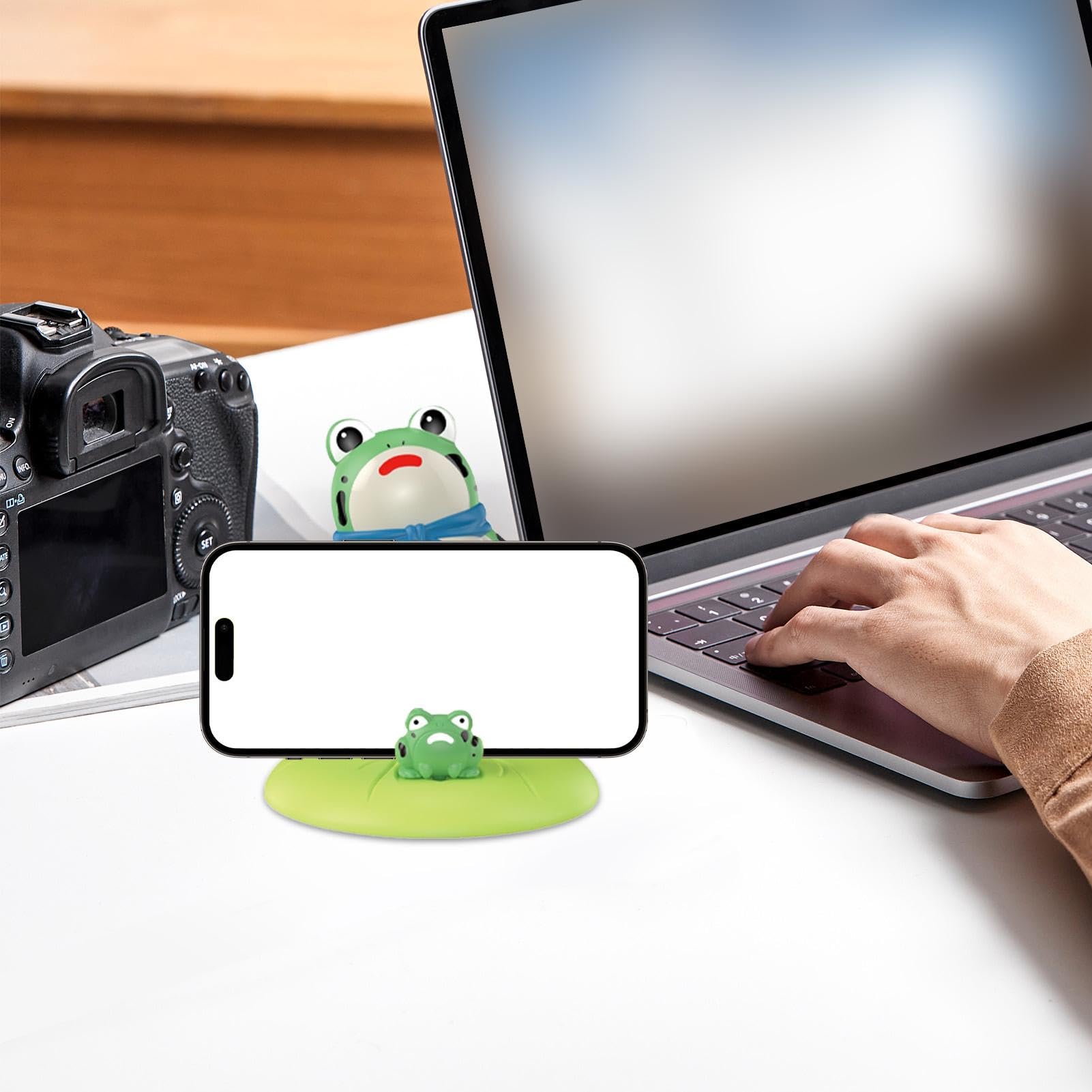 Nankoyal Frosch Telefonhalter - Niedlicher Handyhalter Für Schreibtisch & Regal