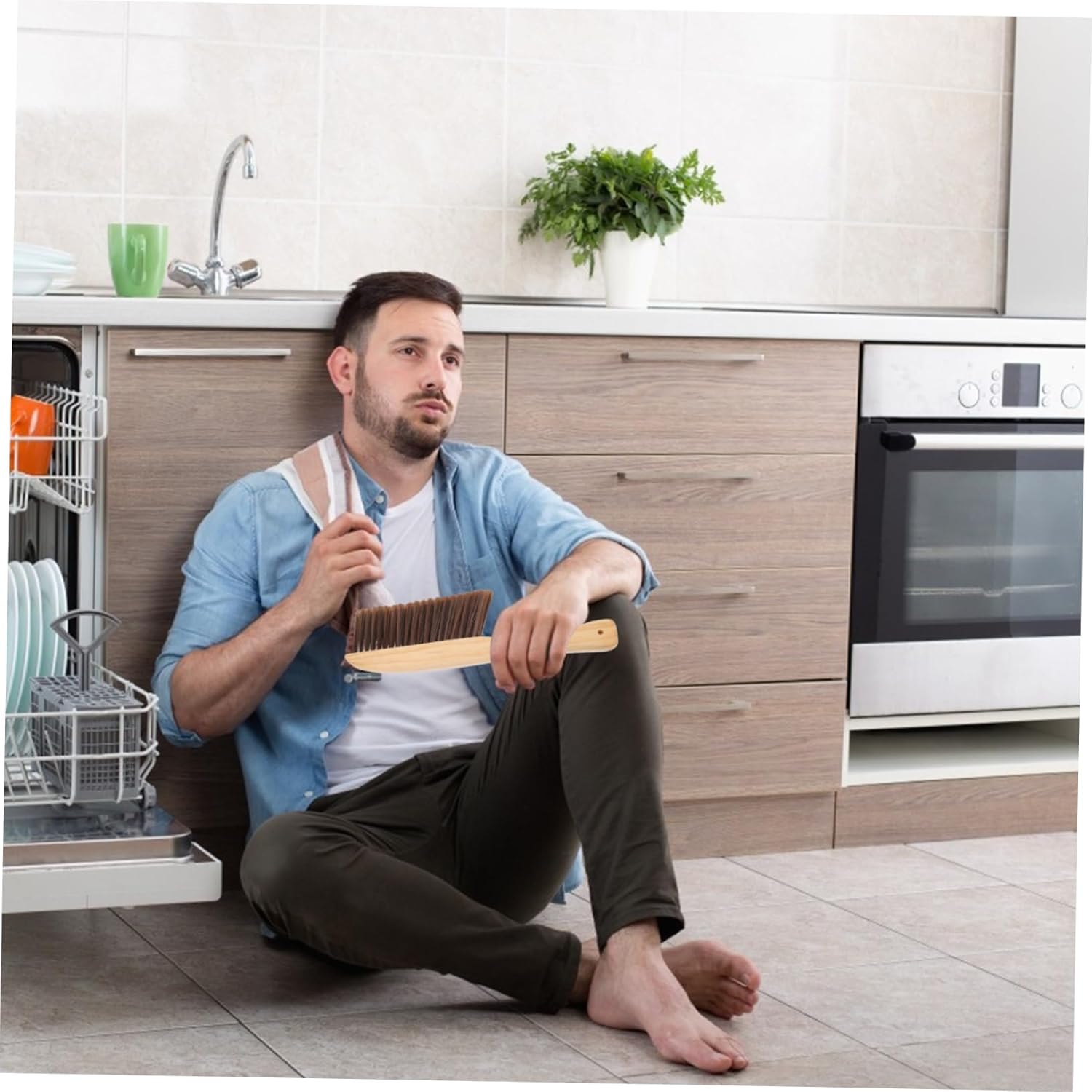 1 Pc Cozinha Dust Brush Kitchen Floor Cleaner Furniture Sofa Fabric Brush Multifunctional Wooden Brush Cleaning Brush Neck Brush Bed Brush Solid Wood