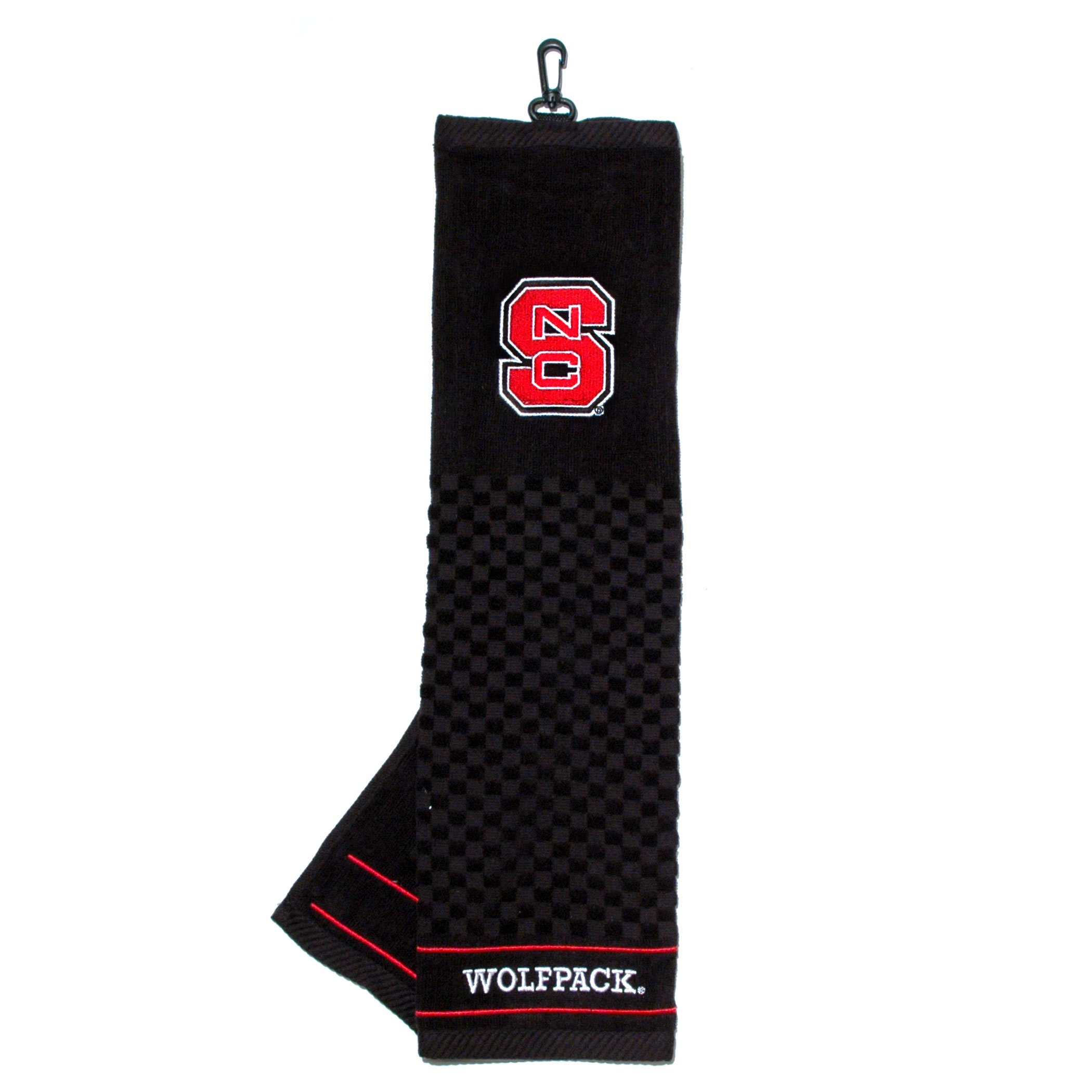 Team Golf NCAA NC State Wolfpack Embroidered Golf Towel Embroidered Golf Towel, Checkered Scrubber Design, Embroidered Logo