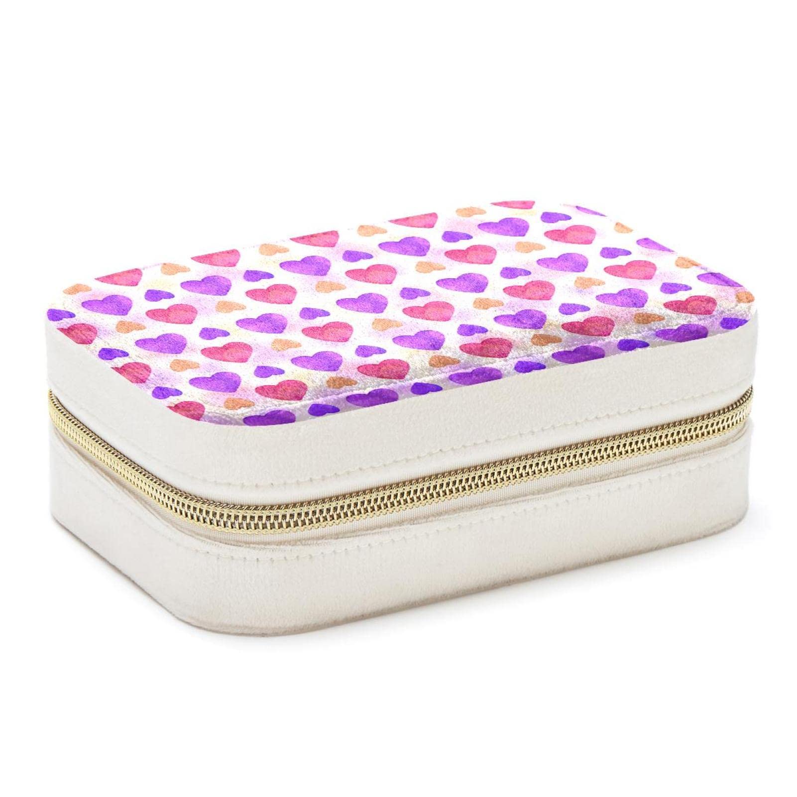 Boîte à bijoux de voyage portable aquarelle pour ranger bagues et colliers
