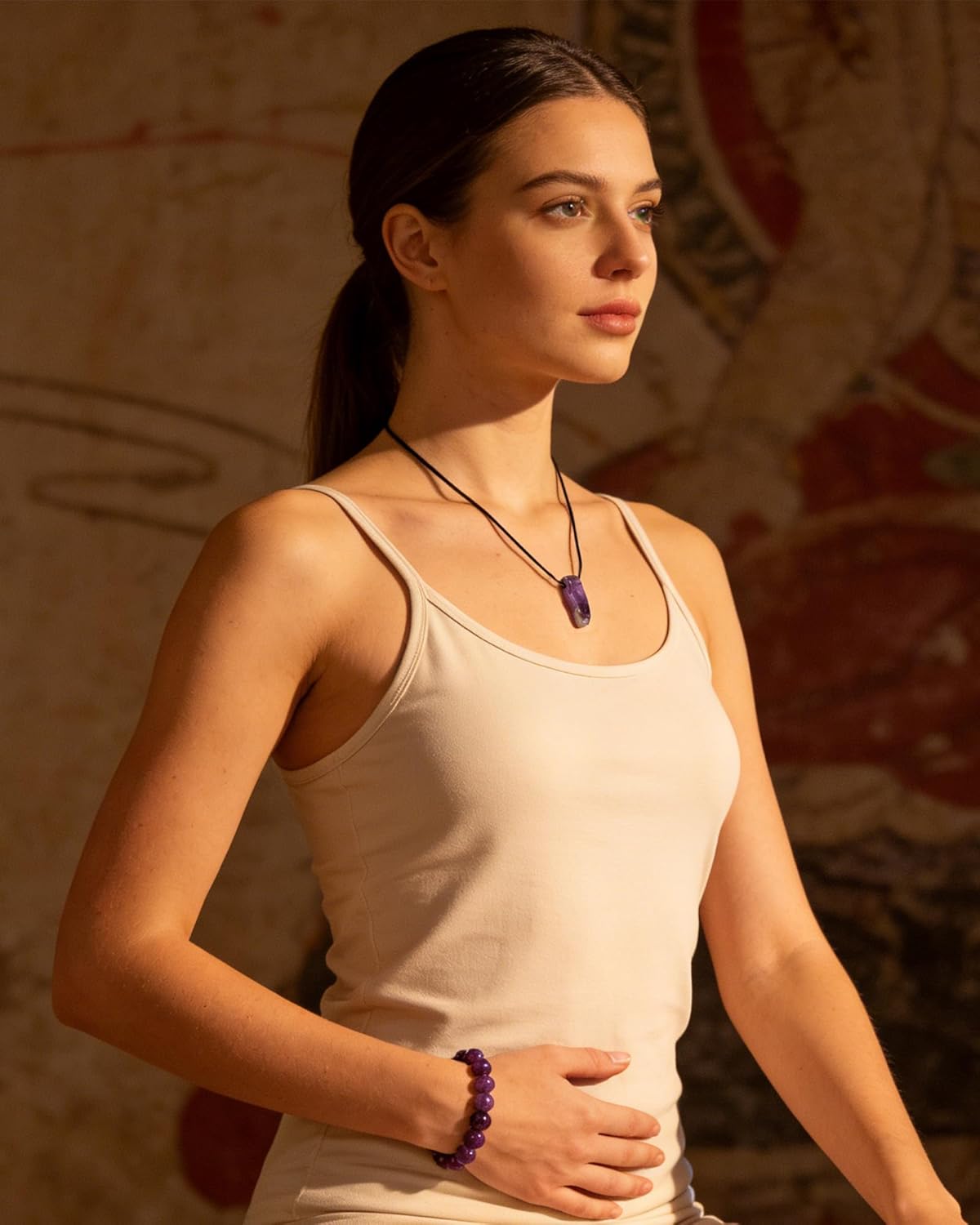 Amethyst Bracelet for Women Natural Amethyst Beaded Bracelet Anxiety Relif Yoga Meditation Healing Bracelets Jewelry Gifts for Her - Image 5