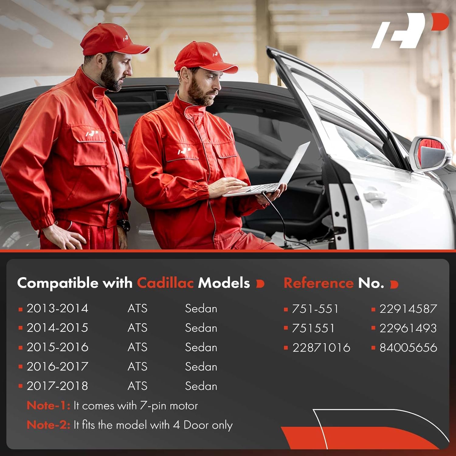 A-Premium Electric Power Window Regulator with Motor Compatible with Cadillac ATS 2013 2014 2015 2016 2017 2018 Sedan, Front Right Passenger Side