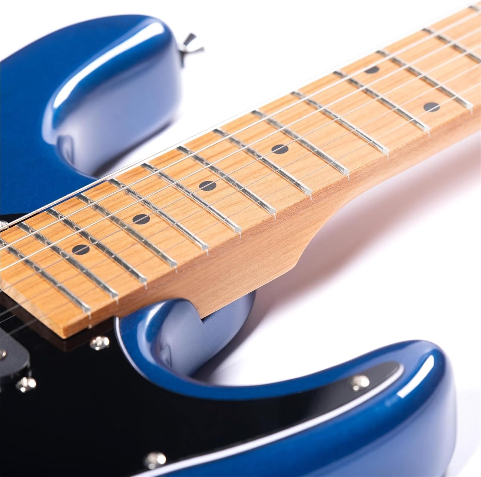 Gitary Elektryczne Pełnowymiarowe Ciemnoniebieska Gitara Elektryczna 7 Strun Korpus Z Drewna Paulowni