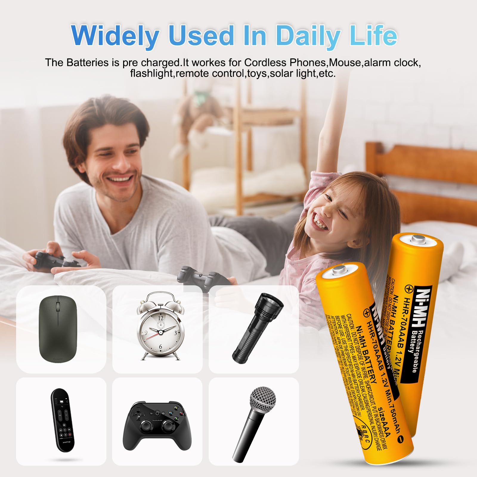 12 Stück NiMH AAA Akku 750mah 1.2V Wiederaufladbare Batterien für Panasonic Gigaset schnurlose Telefone HHR-70AAAB