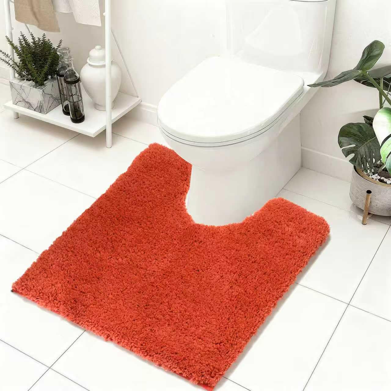 Baahrnom Toilet Mat 50x50 cm Non Slip Pedestal Mat Machine Washable Toilet Rug for Bathroom Floor — image 1
