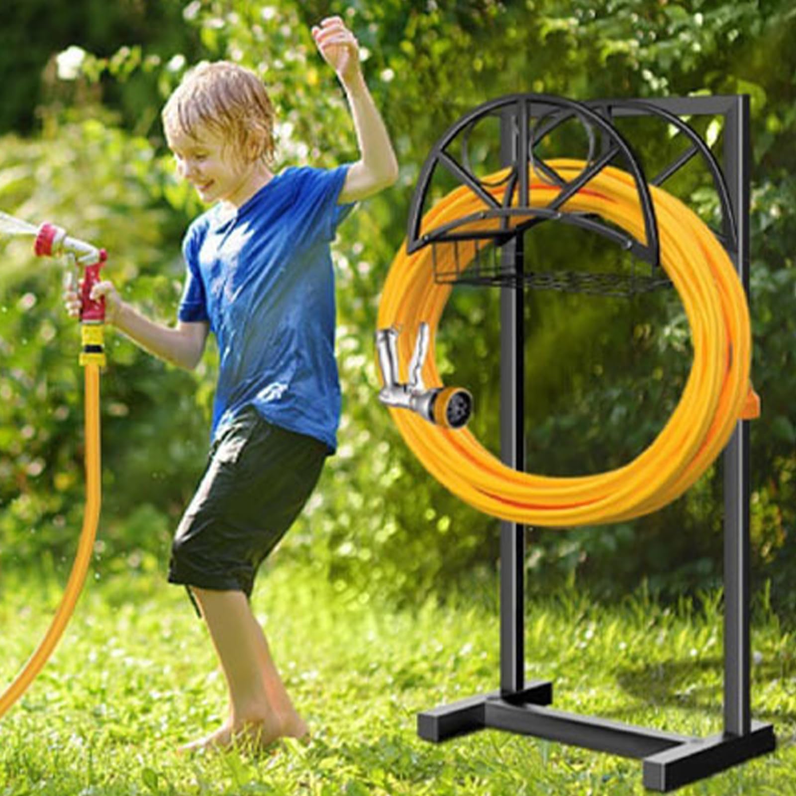 Supporto per Tubo da Giardino in Ferro Servizio con Base Ampia e picchetti a per Un ' organizzazione Stabile ' irrigazione Robusto Supporto per Tubo da Giardino