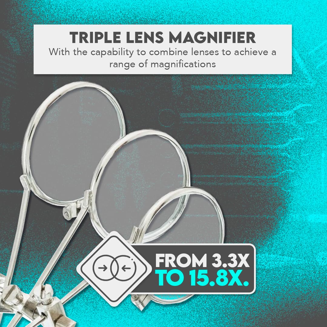 Se mi129 – 333, 3,3 x 6,6 x, 9,9 x Magnification Triple Lente Lupa