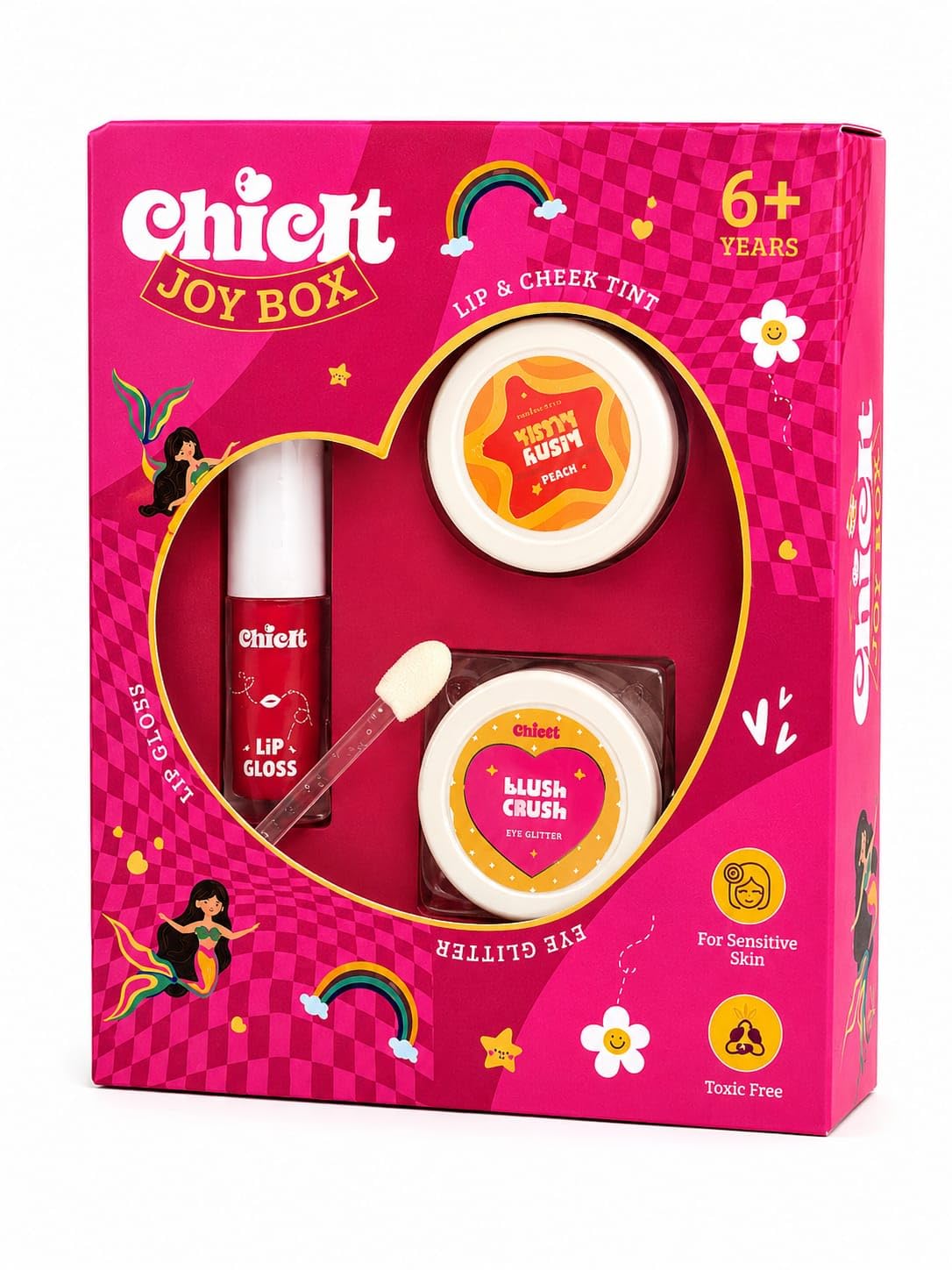 Blush Crush Joy Box Makeup Set for Kids 6+ years, Lip Gloss and Cheek Tint, Eye Glitter, Toxic-Free Formula for Sensitive Skin-image-48