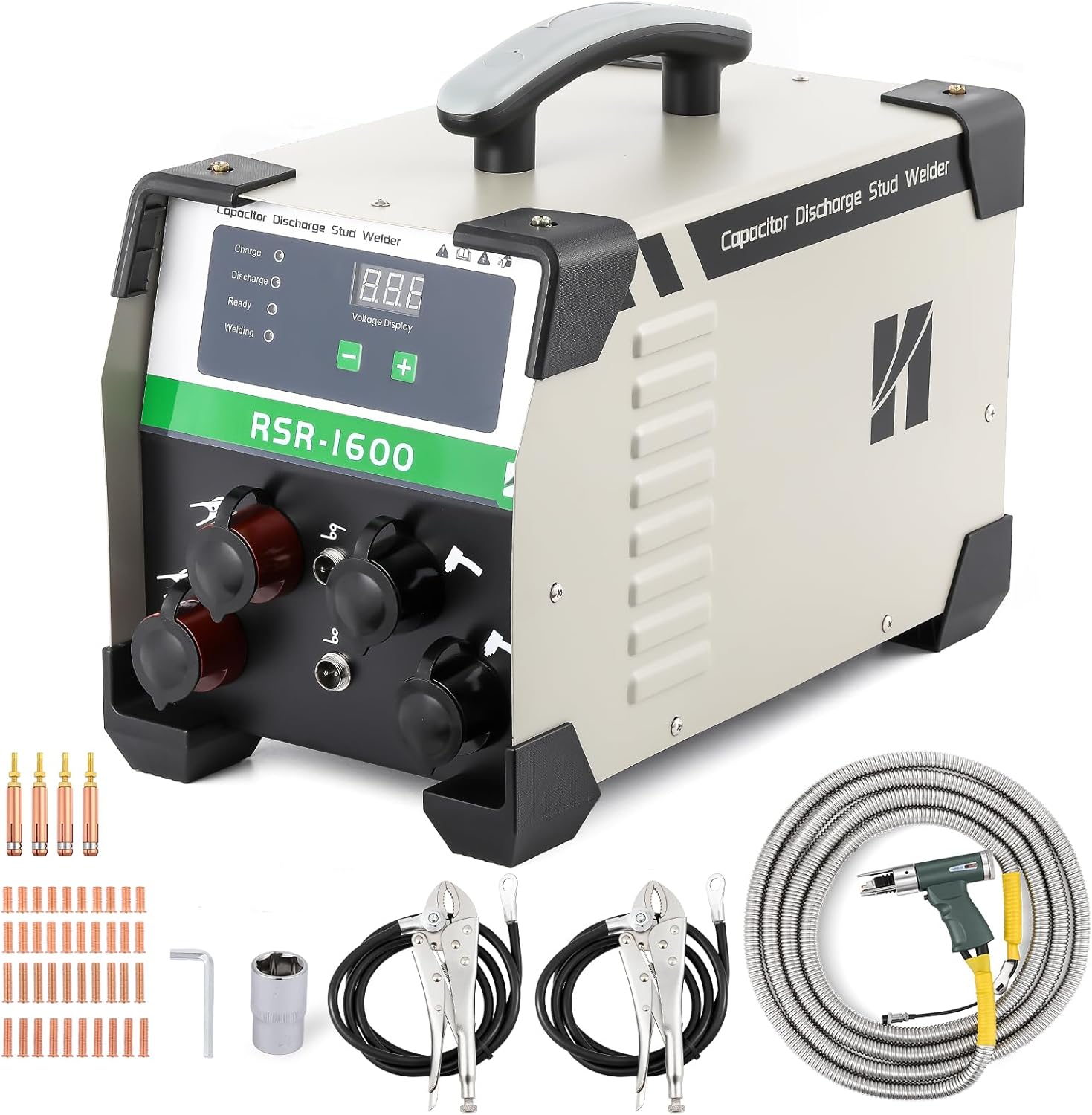 Huanyu Capacitor Discharge Stud Welder M3-M6 Stud Bolt Plate Welder Welding Machine Welding Bolt Plate Insulation Nail Screw Low Carbon Steel Aluminum Brass RSR-1600