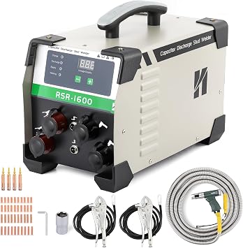 Huanyu Capacitor Discharge Stud Welder M3-M6 Stud Bolt Plate Welder Welding Machine Welding Bolt Plate Insulation Nail Screw Low Carbon Steel Aluminum Brass RSR-1600