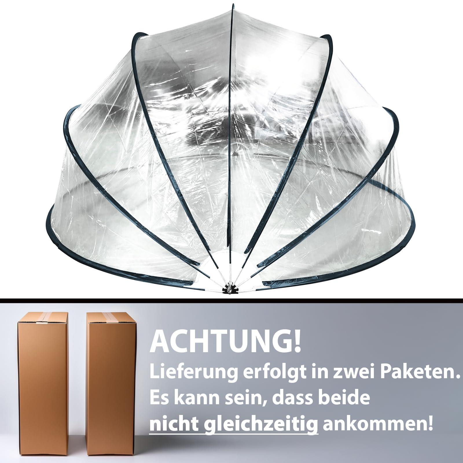 Miganeo Deluxe Cabrio Dome für Pools bis 366x132 cm | 240 cm hoch | extra Dickes Material