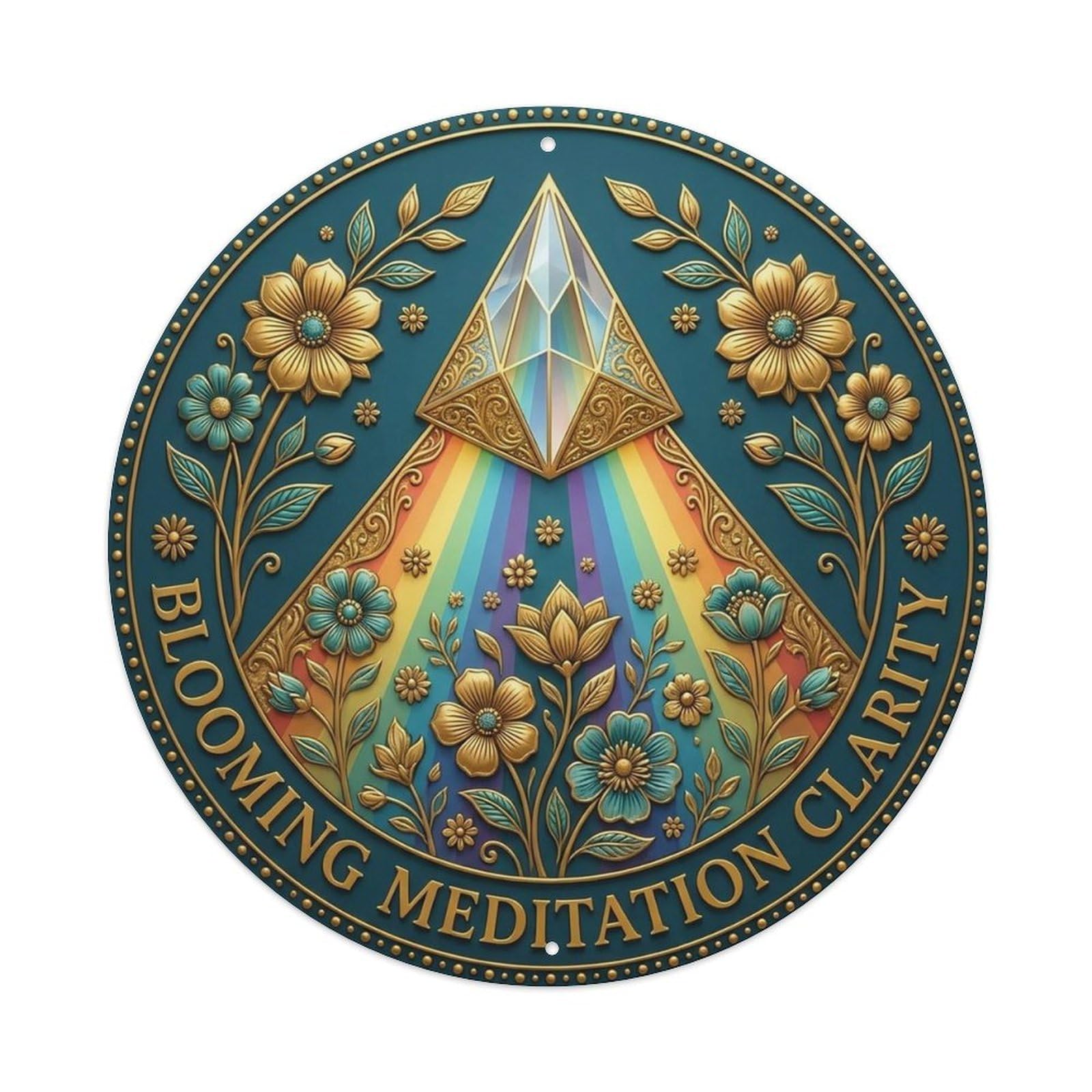 Vintage Blooming Meditation Clarity Flower Zen Yoga Metal Tin Sign