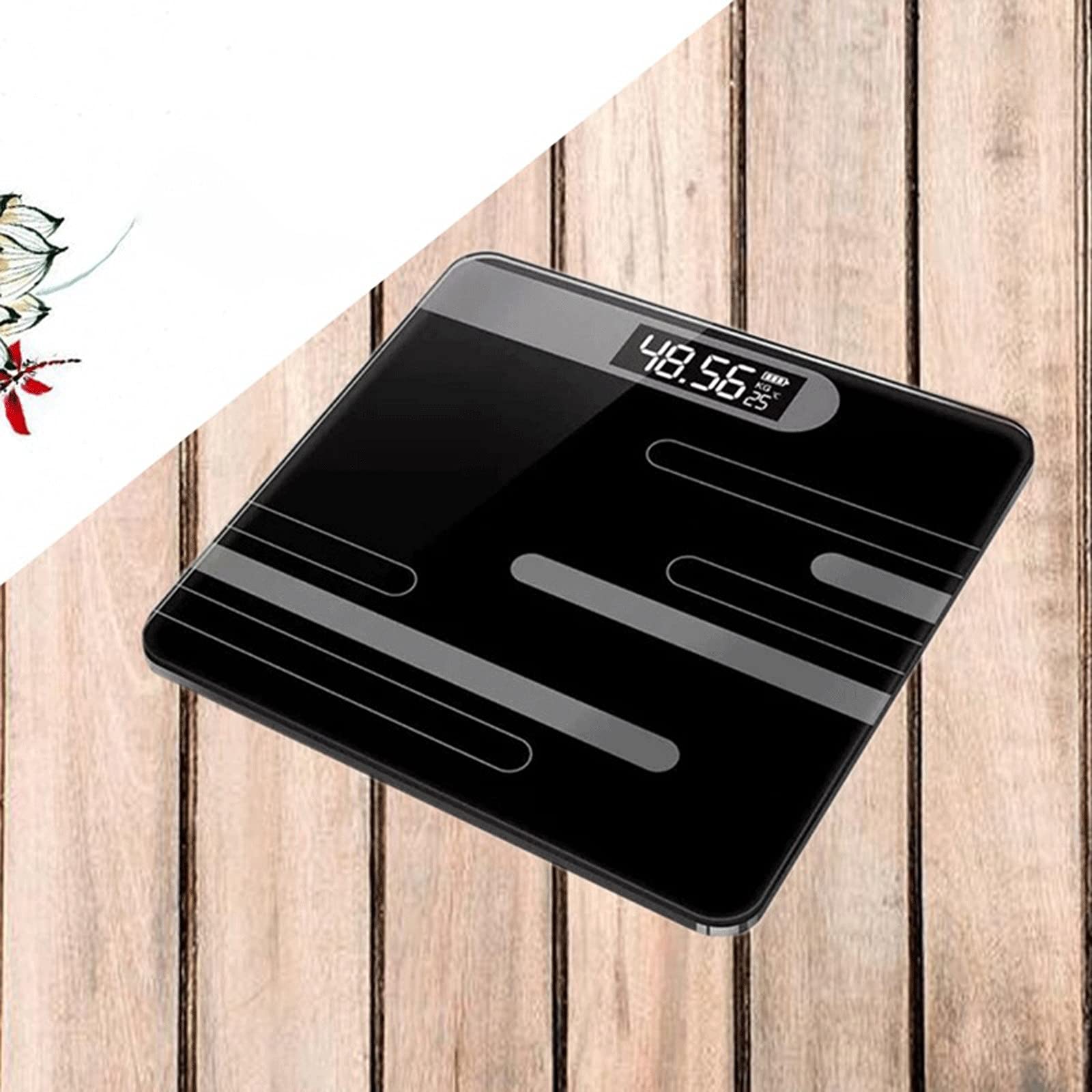 JINGYAN Básculas digitales Cuarto de baño Balanzas piso Escala Cuerpo Pesaje peso corporal digital LCD Mostrar escalas electrónicas inteligentes vidrio(Rose Gold)
