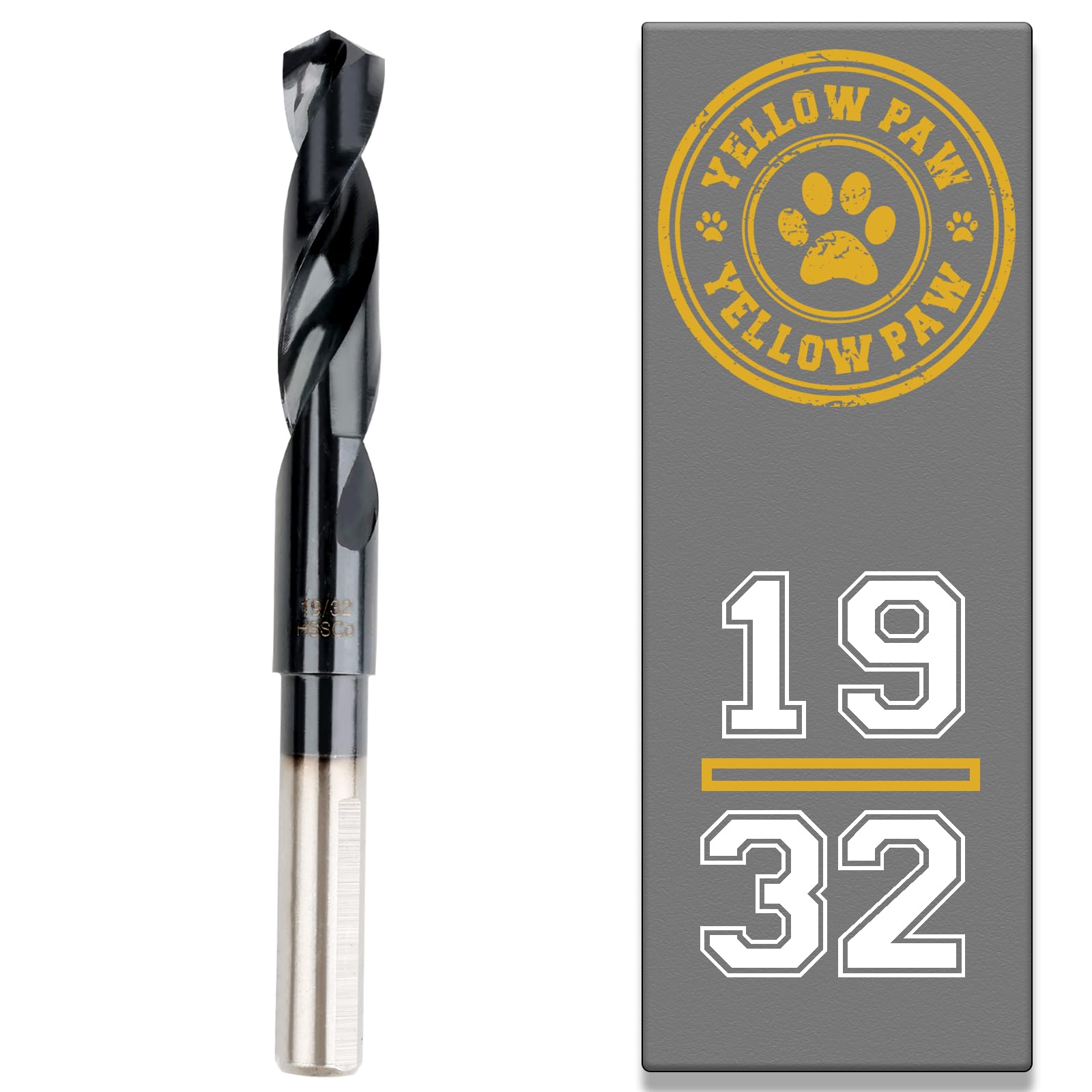 19/32 Inch Drill Bit for Metal - Industrial Grade M35 Cobalt Titanium Aluminum Nitrite - 19/32" Diameter & Total Length of 6" with Working Length of 3
