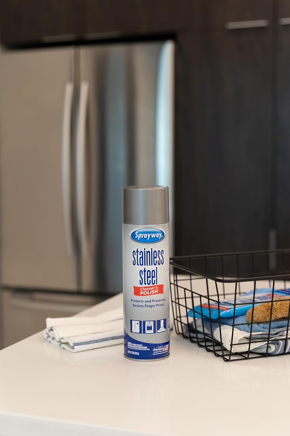 Sprayway Stainless Steel Cleaner Aerosol Spray (Water-Based), 15oz, Pack of 6 | Cleans, Polishes, Protects | Resists Fingerprints | Ideal for All Stainless Steel Appliances & Surfaces