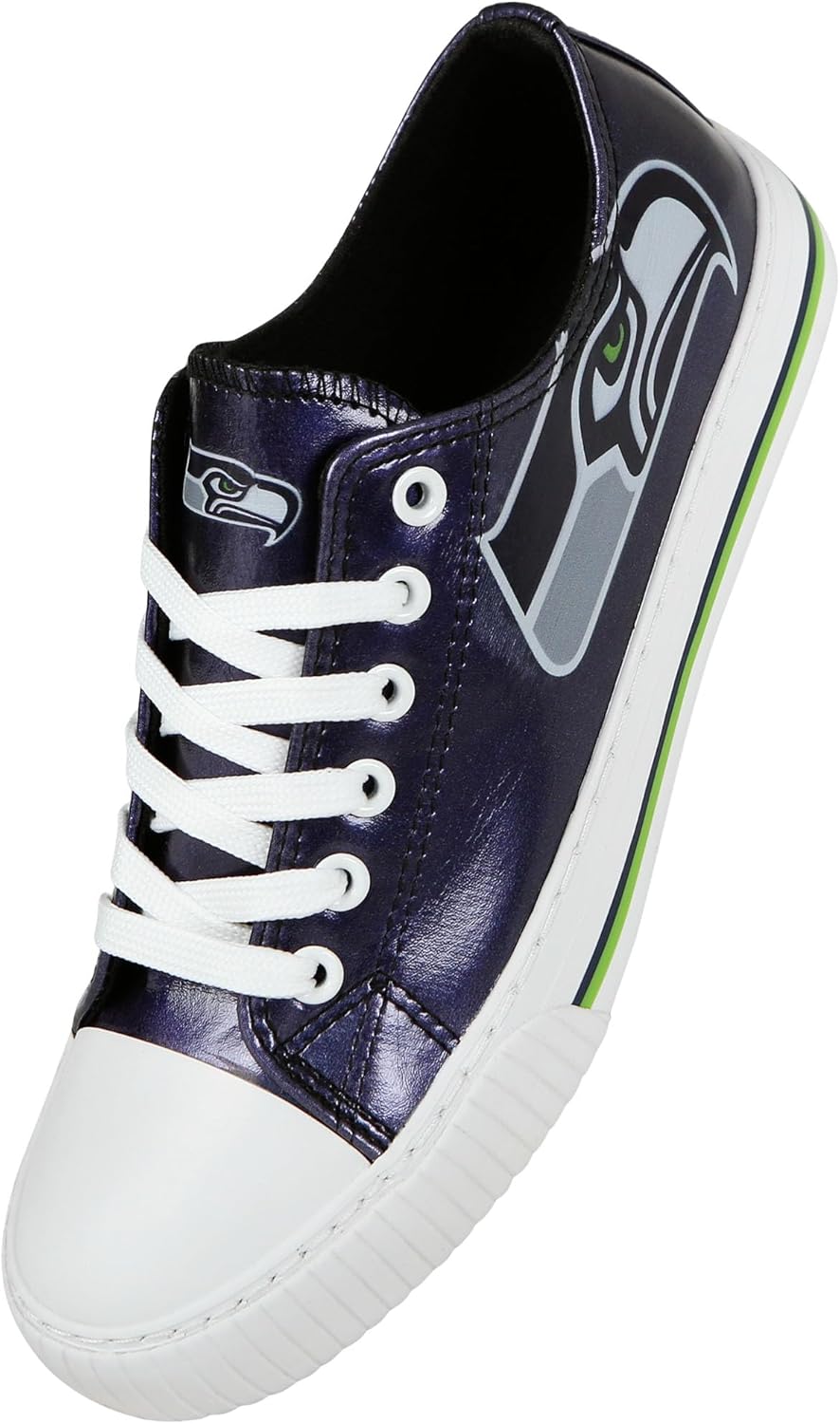 FOCO NFL Womens NFL Team Logo Metallic Ladies Fashion Low Top Canvas Sneakers Shoes