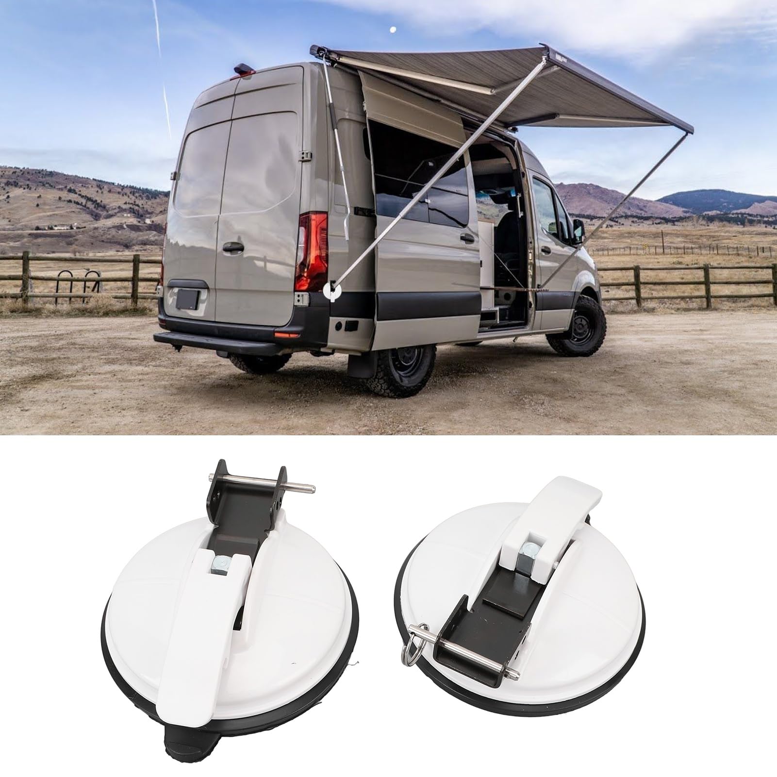 Fabater Markisenfußhalterung für T4 T5 T6 Strandtransporter, Stabile Unterstützung für Dethleffs Hymer Caravan, Einfache Installation (White)