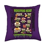 Mortifying Menu-Halloween Food Drinks for Women Men Chef Throw Pillow, 18x18, Multicolor