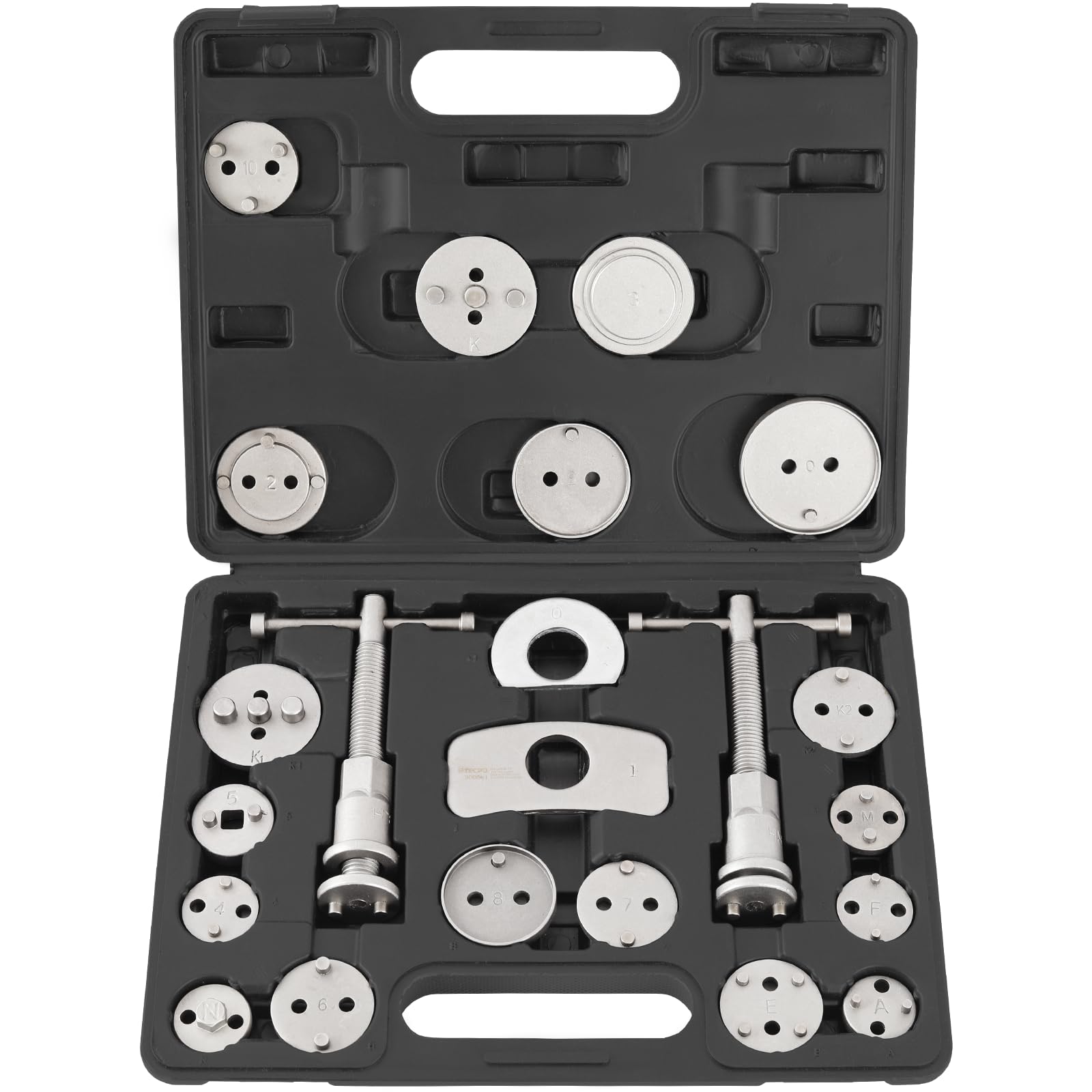 TECPO Bremskolbenrücksteller Set, 22-teilig Universal Bremskolben Bremssattel Rückstellwerkzeug Auto KFZ Werkzeug Rücksteller Satz passend für VAG VW BMW Mercedes PSA Peugeot Ford Opel