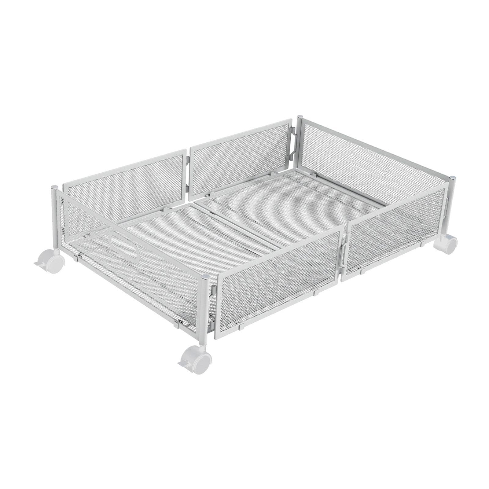 Colcolo Zapatero de Almacenamiento Debajo de la Cama con Ruedas Cesta de Almacenamiento Multiusos Que Ahorra Espacio Contenedor de Almacenamiento Debajo de la, Blanco