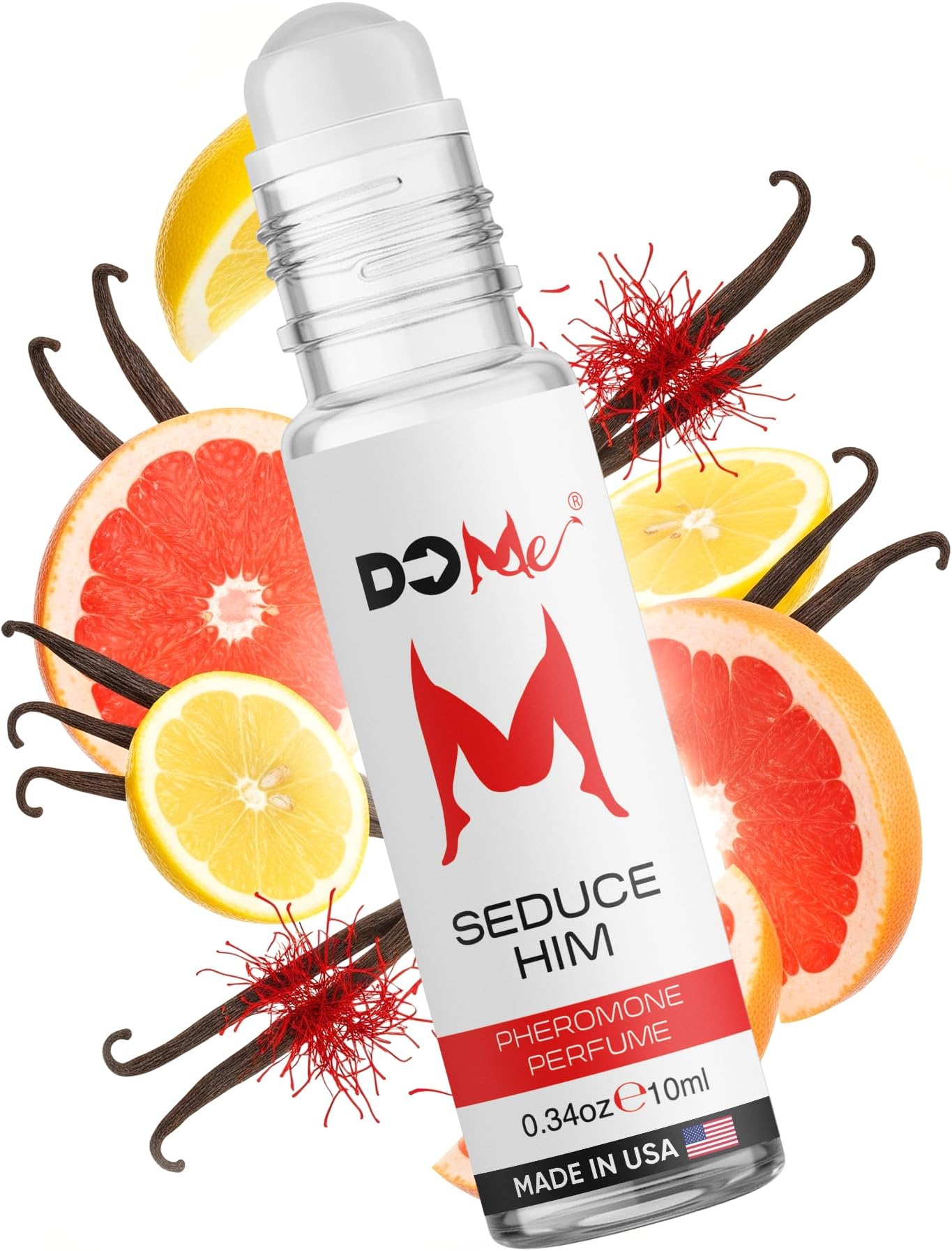 Do Me Pheromone Perfume for Women, Long-Lasting Roll-On, 0.34oz | Seduce Him – 4 Potent Human Pheromones, 57mg per Bottle, Paraben-Free, Zero Alcohol, Crafted in USA, Discreet Glass Bottle