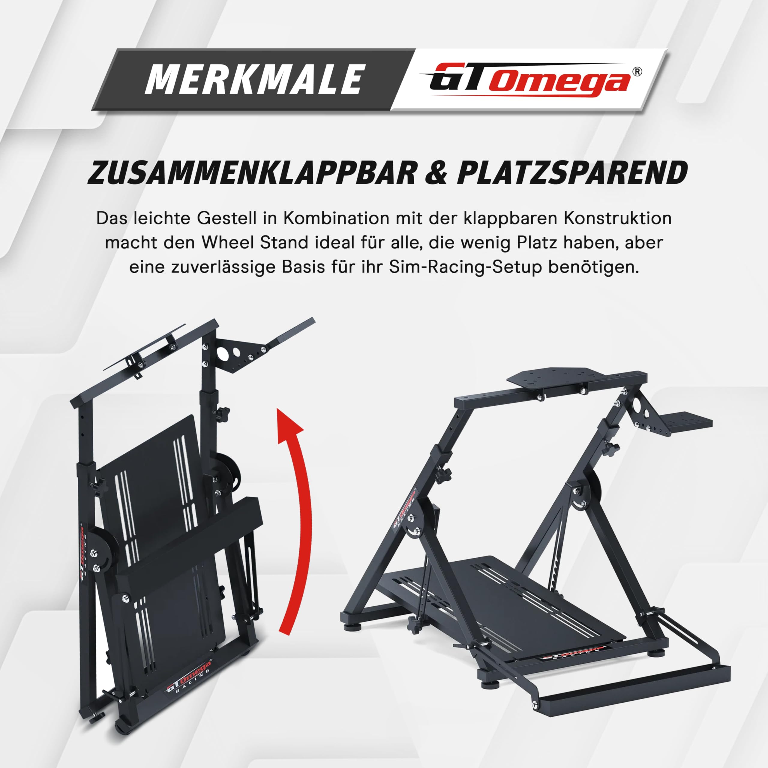 GT OMEGA APEX Lenkradständer – Kompatibel mit Logitech G923, G29, G920, Thrustmaster T300, T500 TX & TH8A, PS4, Xbox, Fanatec