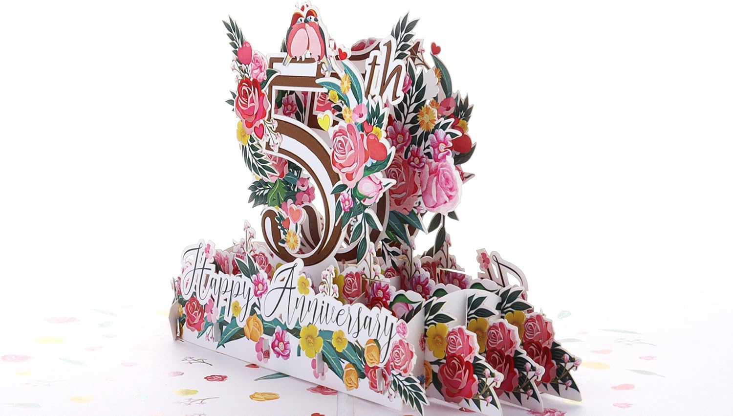 iGifts And Cards Happy 5th Milestone Anniversary 3D Pop Up Greeting Card, Perfect Couple, Marriage, Wedding, Elegant - Image 5