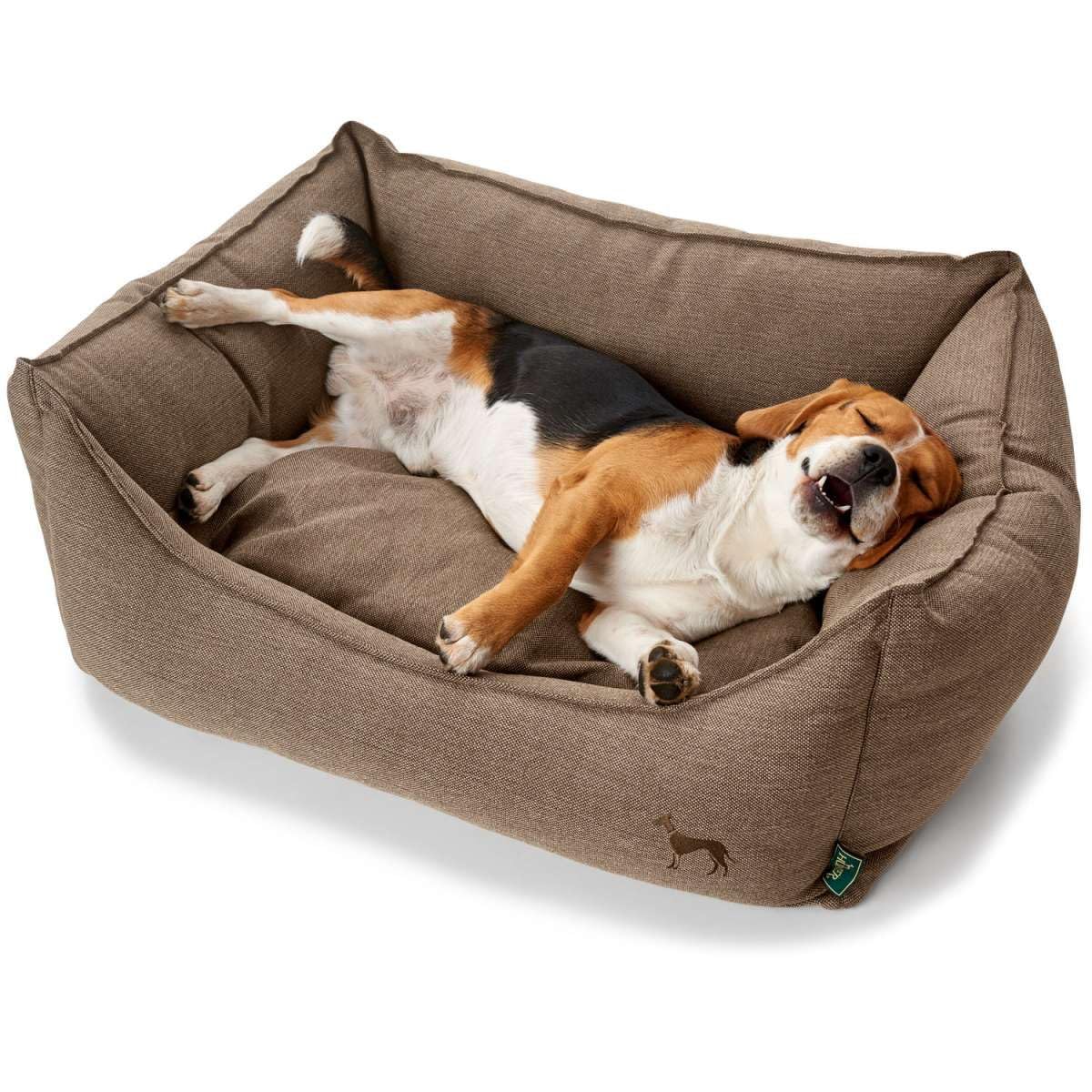 HUNTER Livingston Hundesofa, Hundebett, Strukturstoff, klassisch, M cm, braun, 80 x 60 x 25 cm