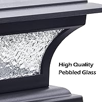 Vista 5 de SIEDiNLAR Luces solares para postes de vidrio para exteriores, luz LED de cubierta de valla, 2 modos para postes de vinilo de madera de 4 x 4, 5 x