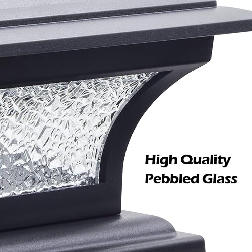 Miniatura 5 de SIEDiNLAR Luces solares para postes de vidrio para exteriores, luz LED de cubierta de valla, 2 modos para postes de vinilo de madera de 4 x 4, 5 x