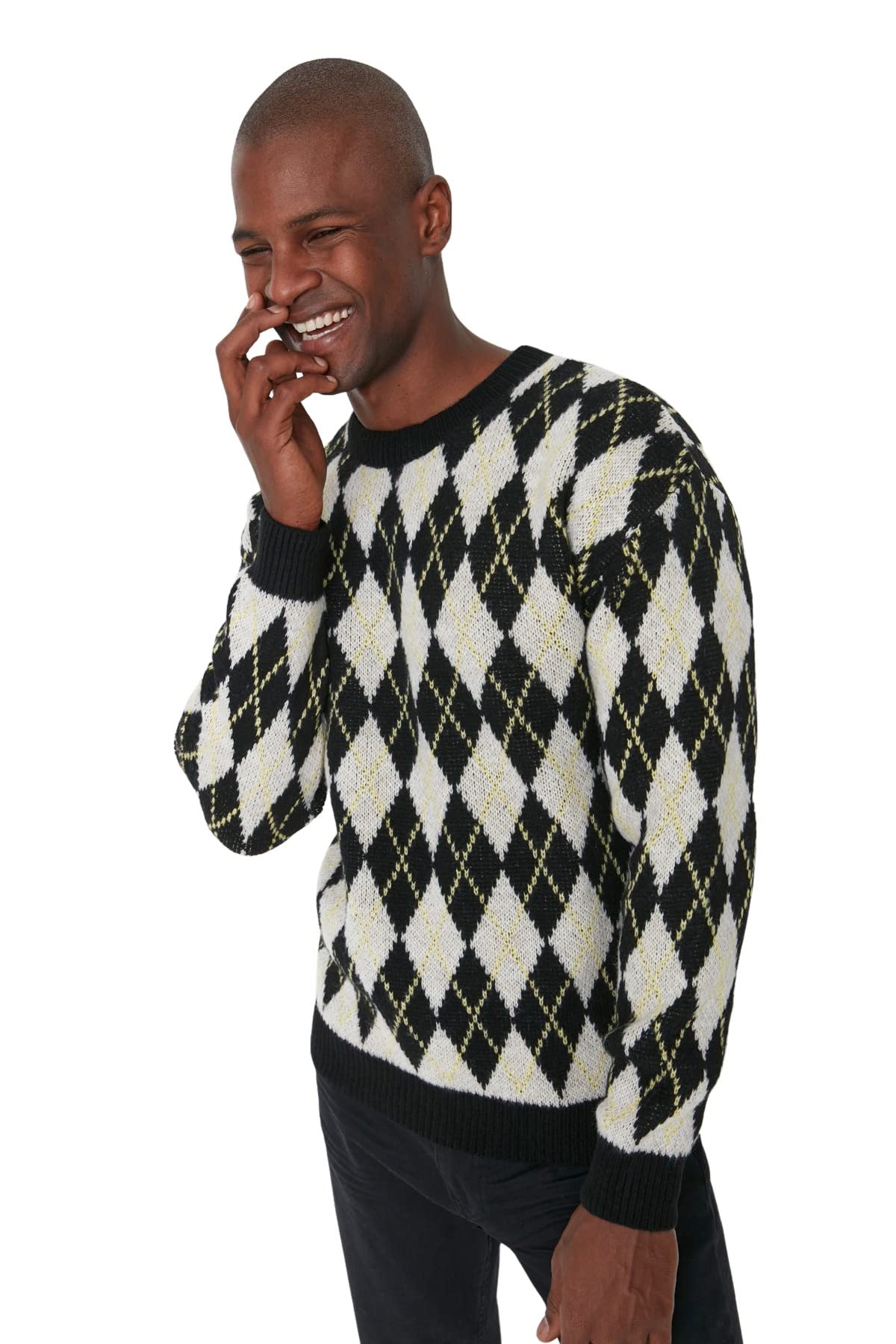Trendyol Man Regular Basic Crew Neck Knitwear Sweater Black