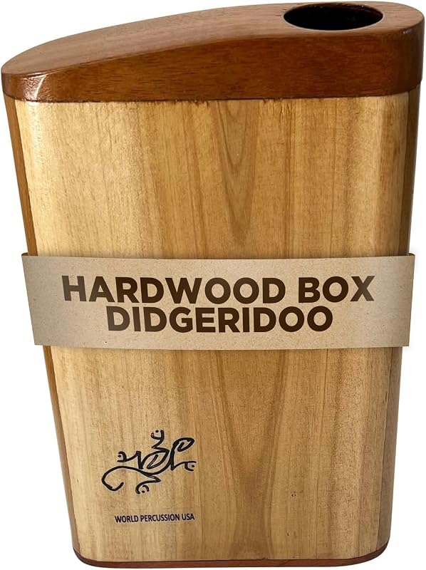 Hardwood Box Didgeridoo – Instrumento de percusión musical compacto de viaje, sonido auténtico, portátil y duradero, acabado natural, clave de C (Ohm) por World Percussion USA