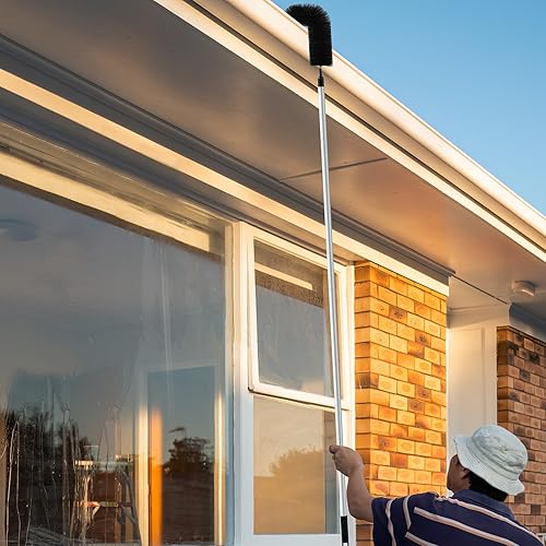 Miniatura 6 de Layhit Cepillo de limpieza de canalones, herramienta de limpieza extensible con 6 piezas de barra de extensión de aluminio, herramientas de limpieza