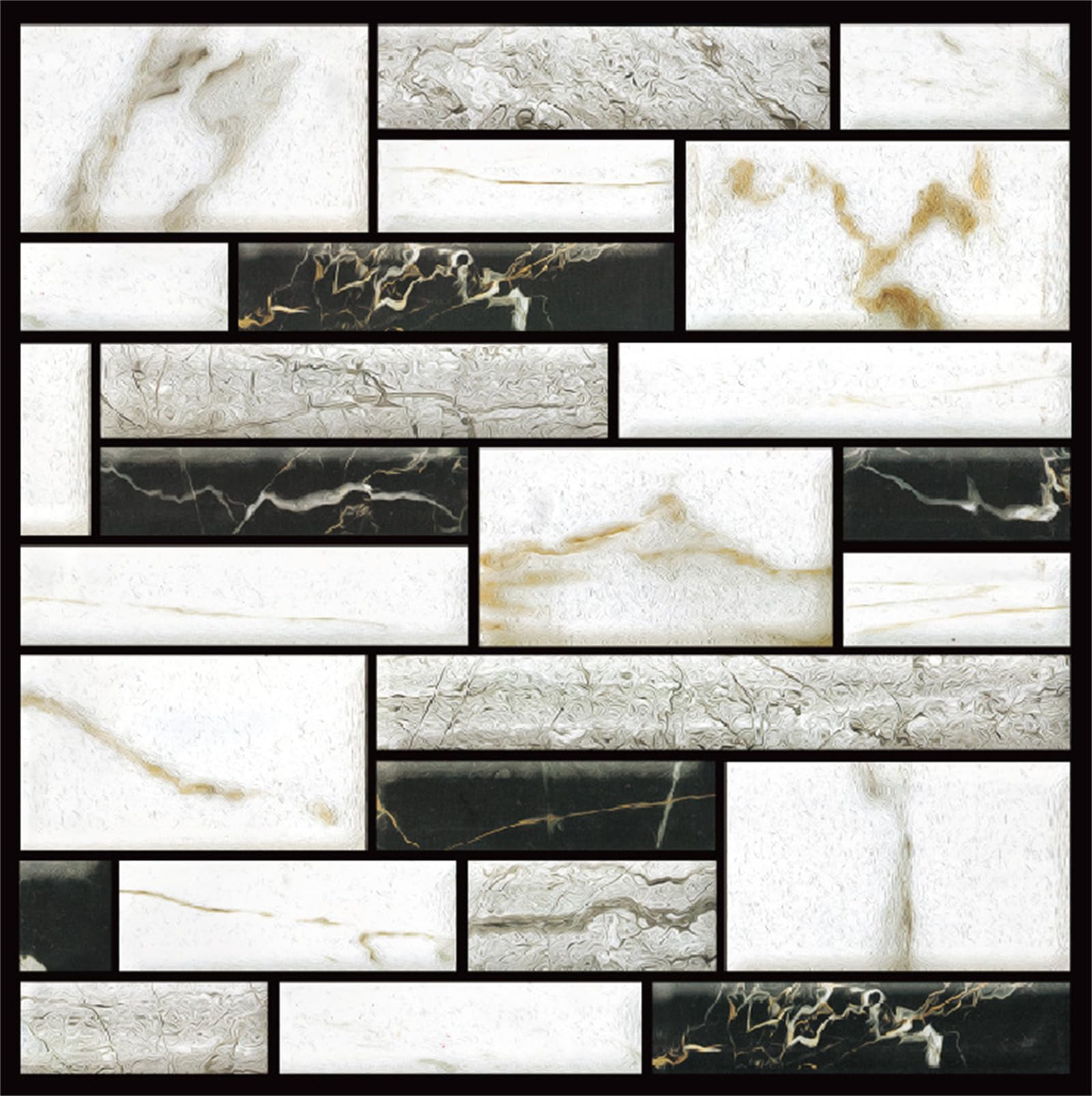 Hyesrtey Pack of 10 3D Wall Panels, Stone Look, Self-Adhesive, 30 x 30 cm, Plastic Panel Wall Cladding, Waterproof PVC Brick Wallpaper for Living Room, Bedroom, Kitchen (White Brick)