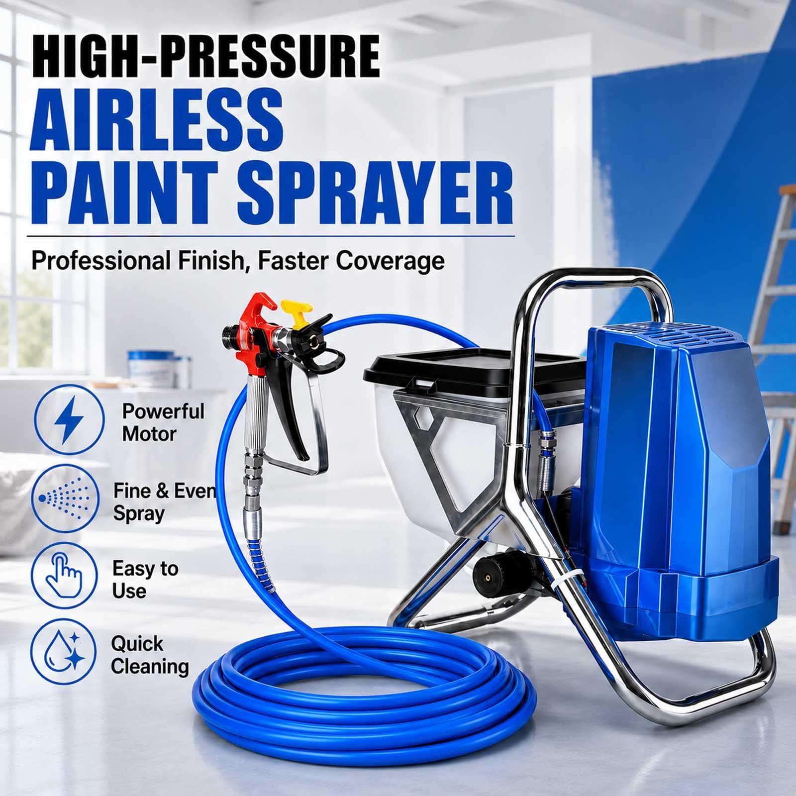 Spruzzatore Airless Alta Pressione, 3300 Psi, 2 L/Min, Verniciatore