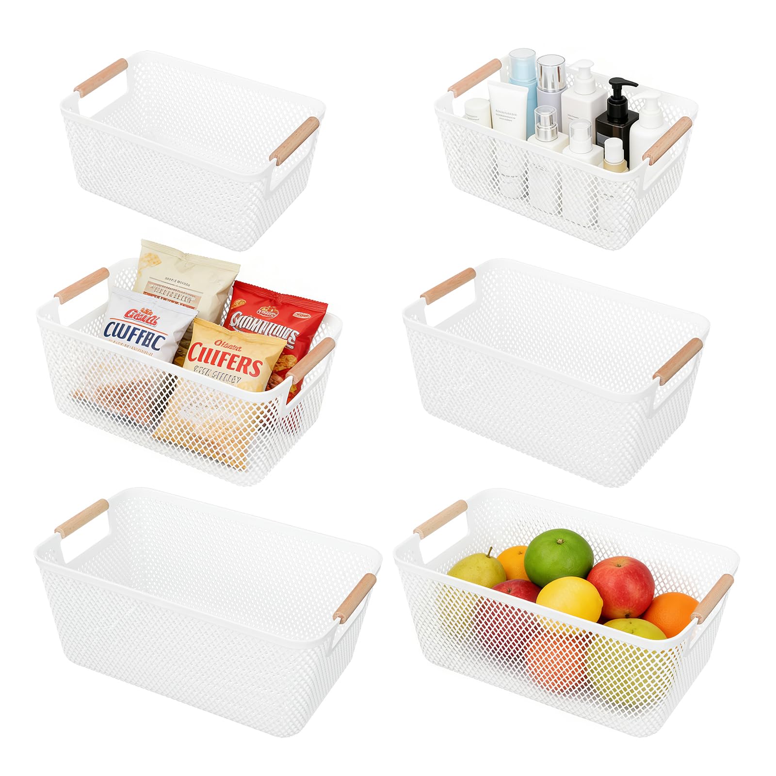 Panier de rangement en plastique pour organiser la salle de bain et le bureau