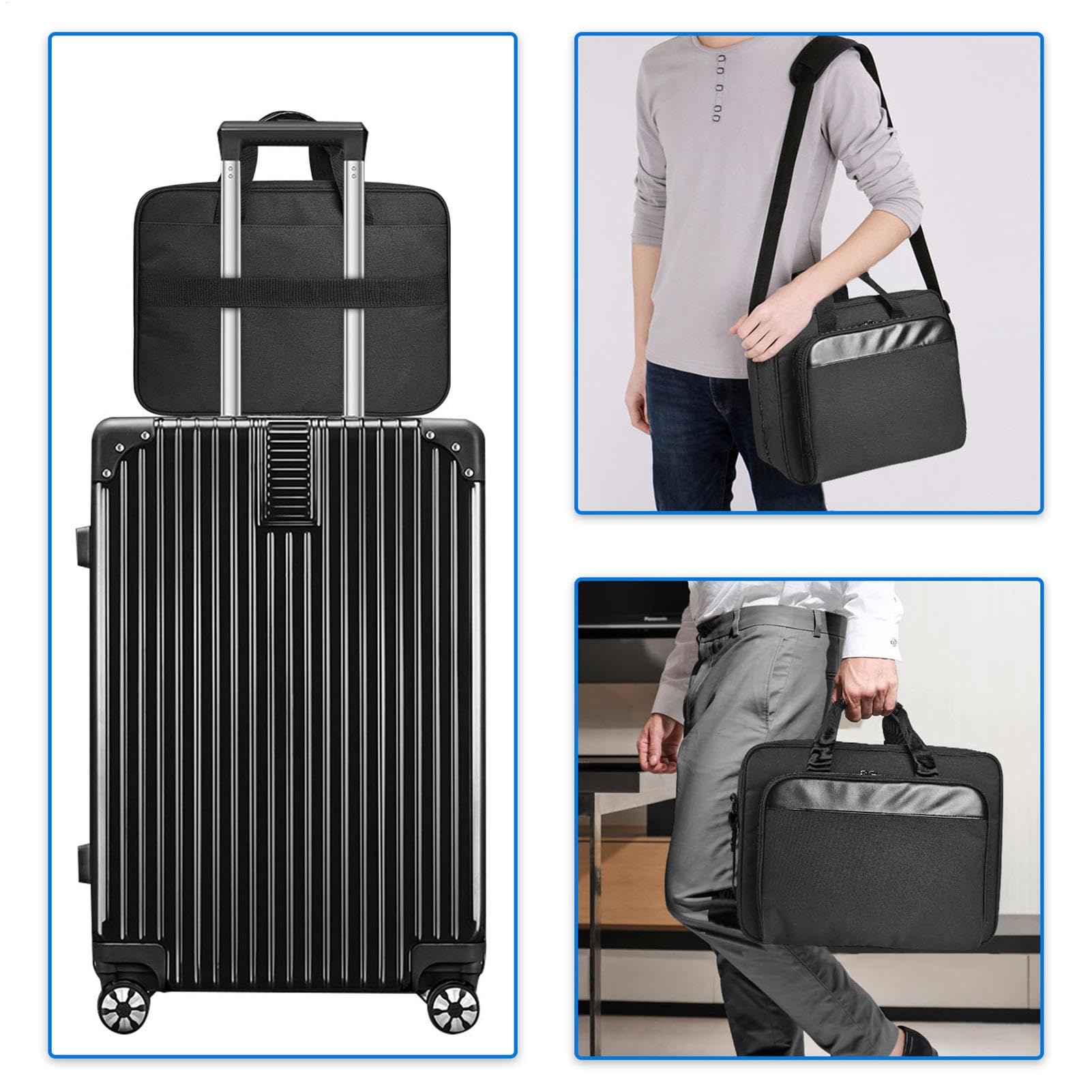 Damen Herren Aktentasche Laptoptasche Laptoptasche Gepolsterte Mobile | Drucker Tragetasche mit Schulter & Trolley Gurt Anpassbare Drucker Tragetasche Große Kapazität Laptop Aufbewahrungstasche Lap