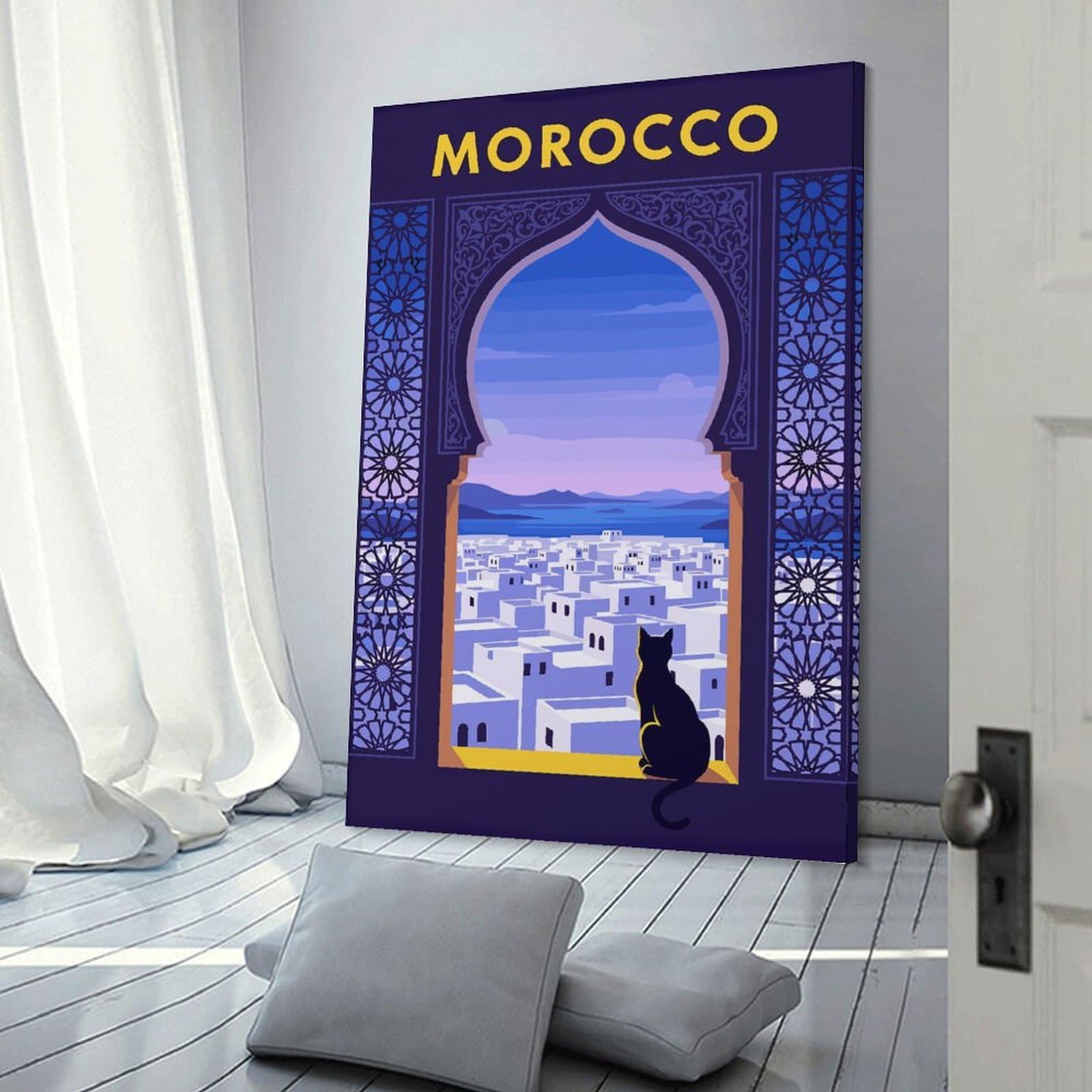 Junmoney Morocco Travel (8) Room Decor Wall Art 24x36inch(60x90cm), for Wall Displays, Bedrooms Or Room Updates, Ideal for Building A Coordinated Art Wall