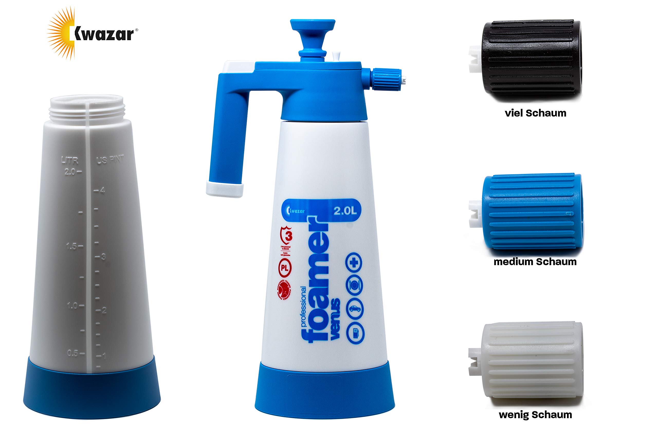 detailmate Set prelavado: ValetPro PH neutral Snow Foam, Kwazar Foamer 2L – Lavado principal: Koch Chemie Nano Magic Champú 750ml, Gritguard cubo 20L, Gritguard cesta de suciedad