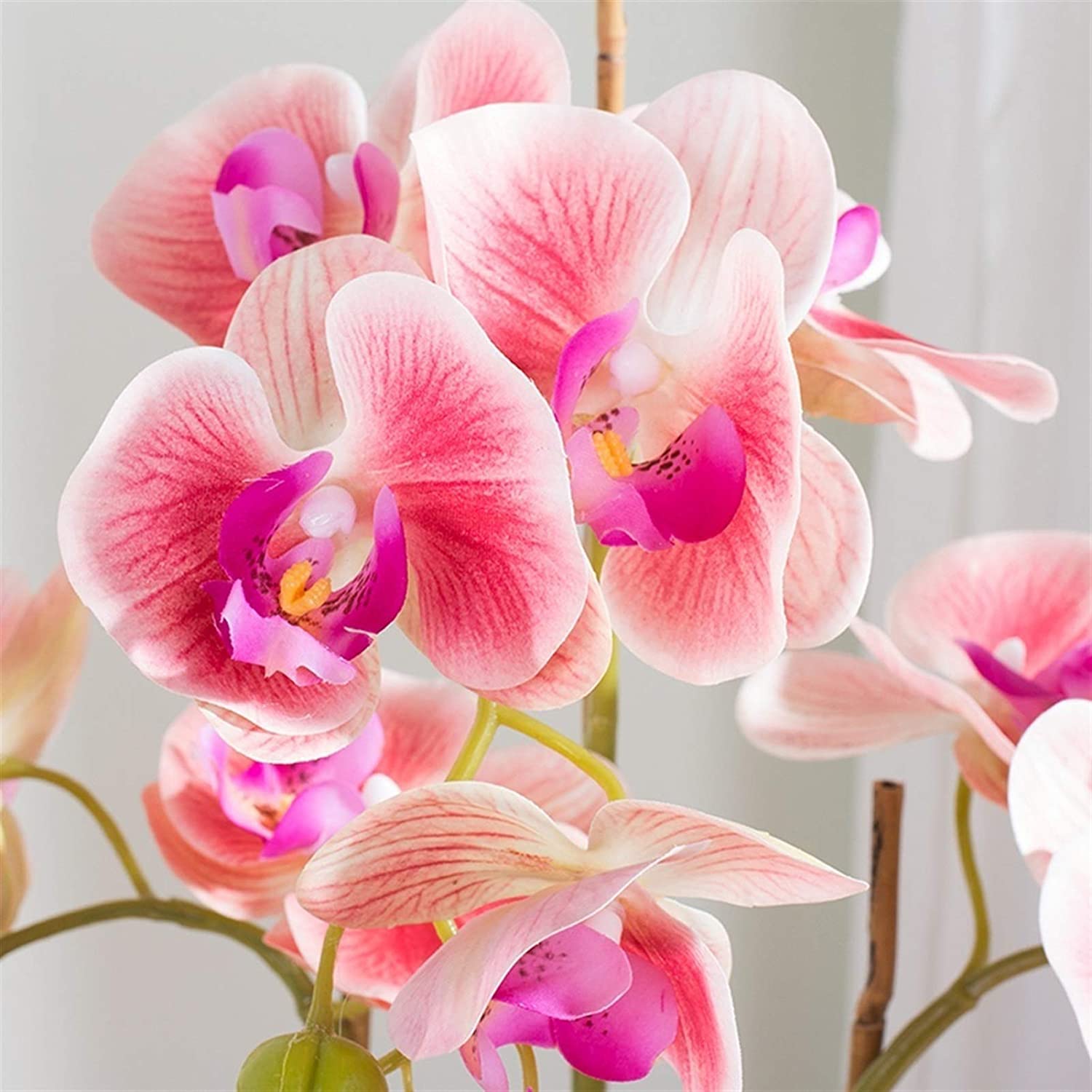 Orchidées artificielles en Soie, élégantes phalaenopsis, Fleurs artificielles Blanches pour Mariage, Maison, Bureau, fête, hôtel, terrasse.,White