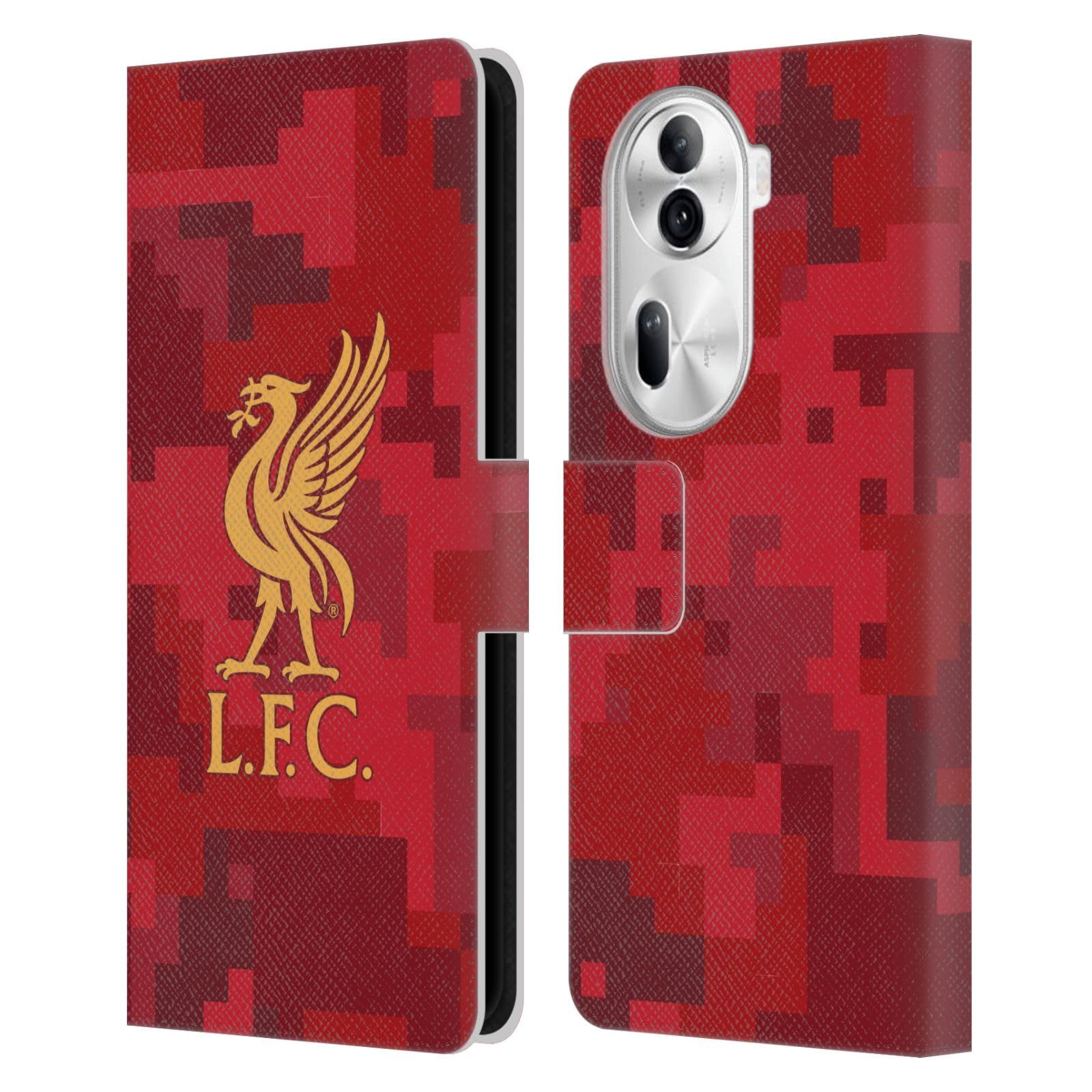 Head Case Designs Officially Licensed Liverpool Football Club Home Red Digital Camouflage Leather Wallet Case Compatible With Oppo Reno11