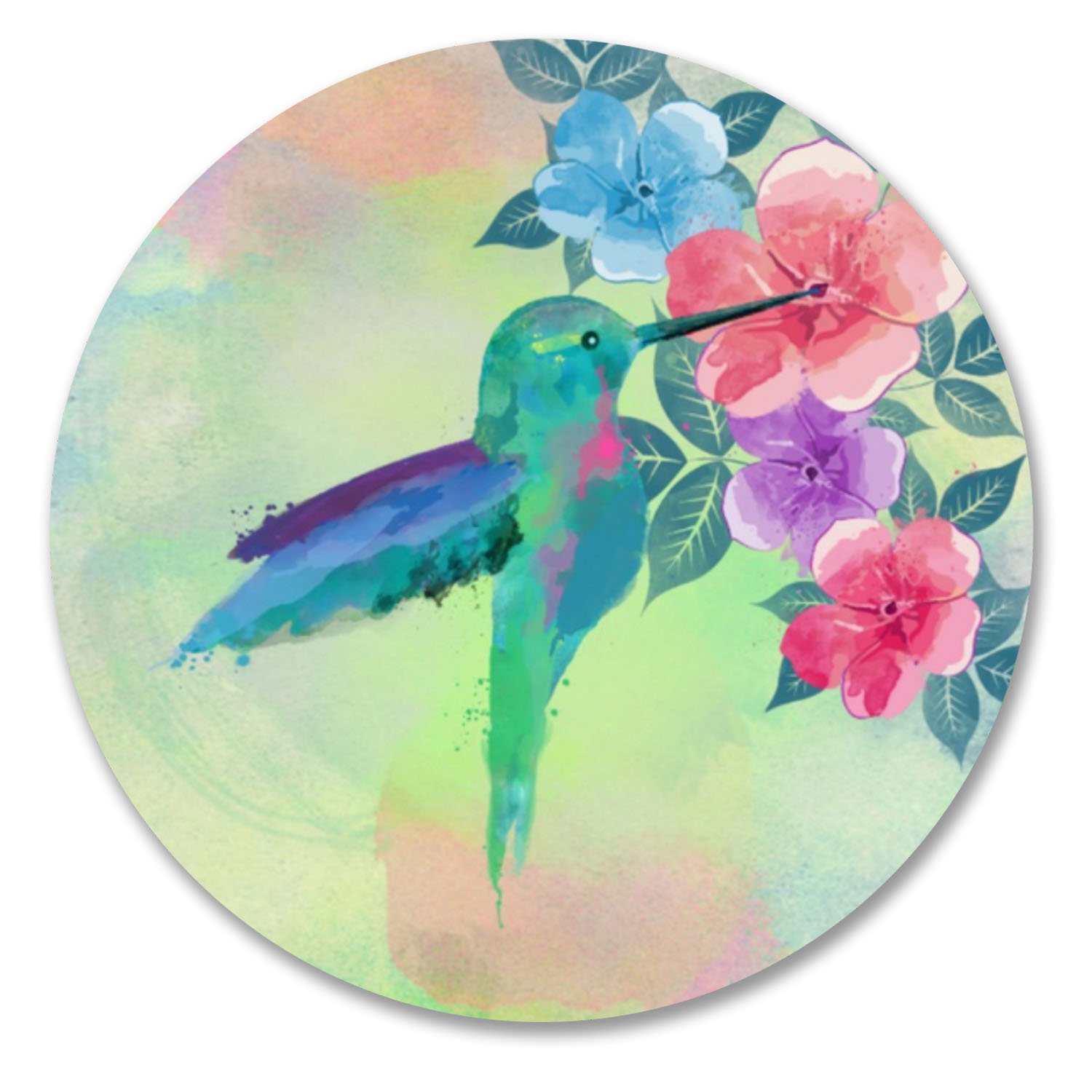 2 x 10cm Hummingbird Vinyl Sticker Decal Bird Laptop Car Tablet Pretty Fun #6205 (10cm x 10cm)
