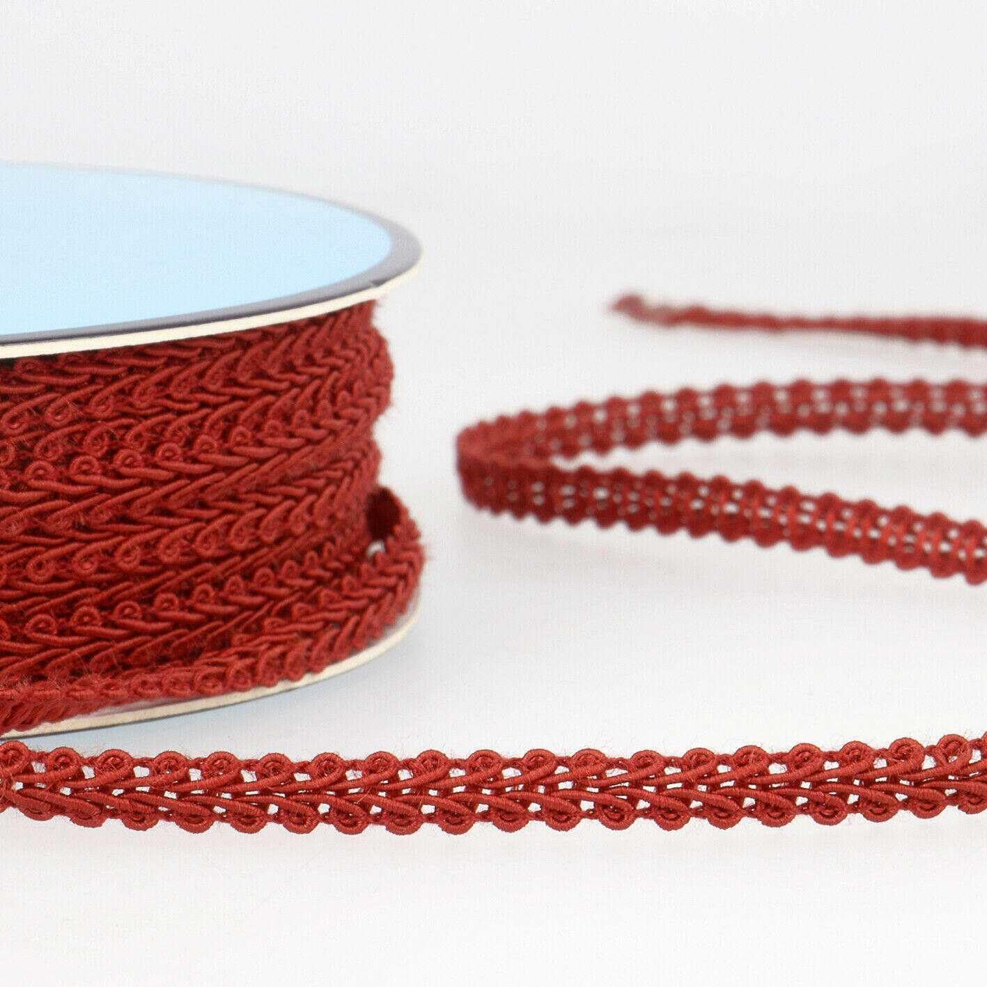 6mm Double Scroll Gimp Braid Trim Dress Costume 38 Colours Buy 1 2 Or 4m 612D, 097 Dark Red, 2 Metres
