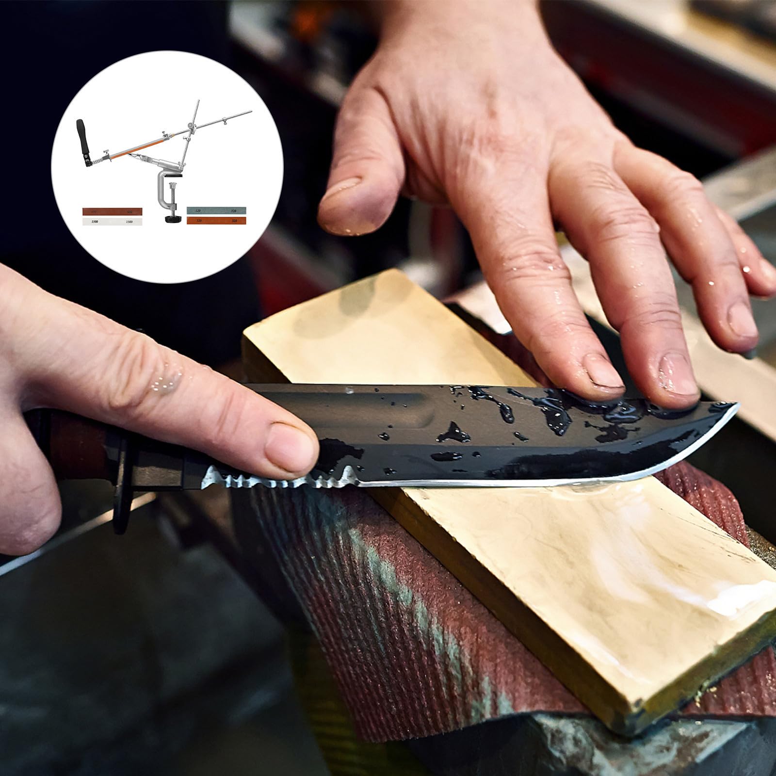 SHINEOFI Afilador de Cuchillos de Metal Ángulo Fijo, Herramienta Multifuncional para Cocina Fácil de Mantener, Adecuado para Instalar en Encimera o Estufa